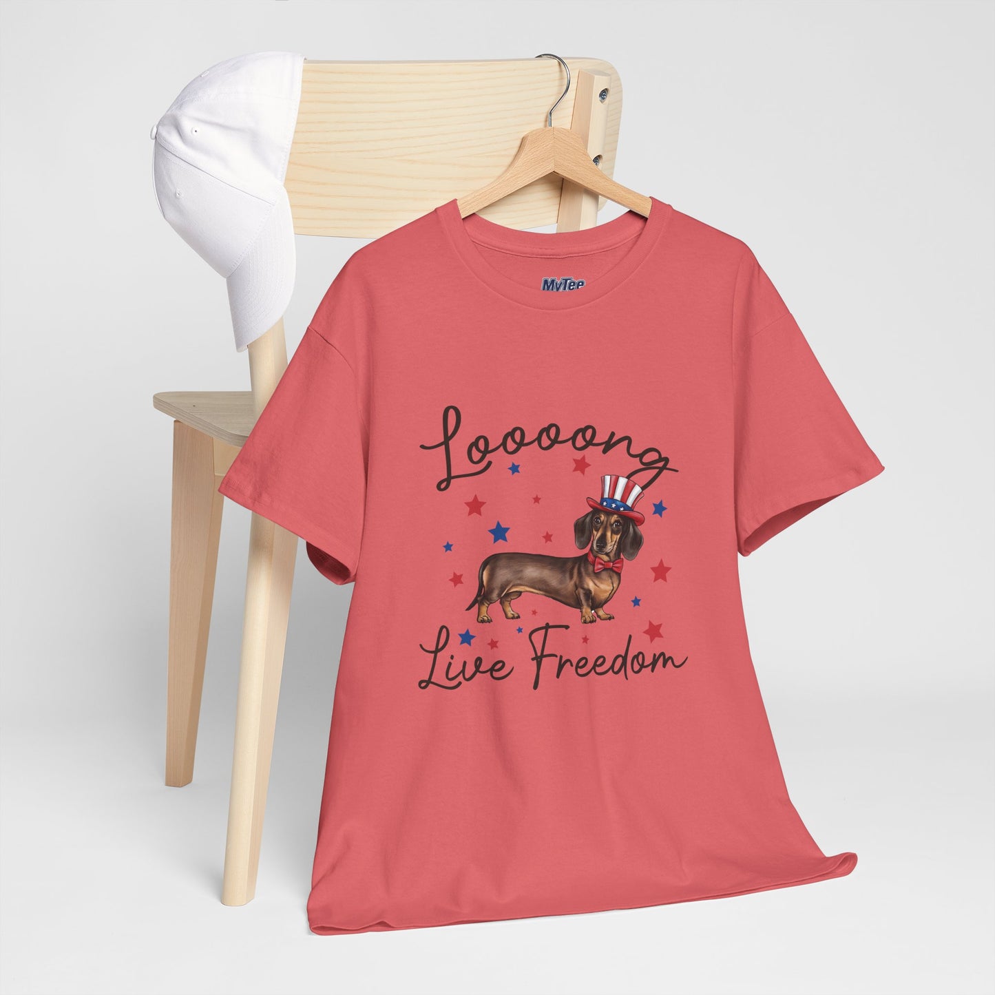 Patriotic Dachshund Loooong Live Freedom Unisex T-Shirt