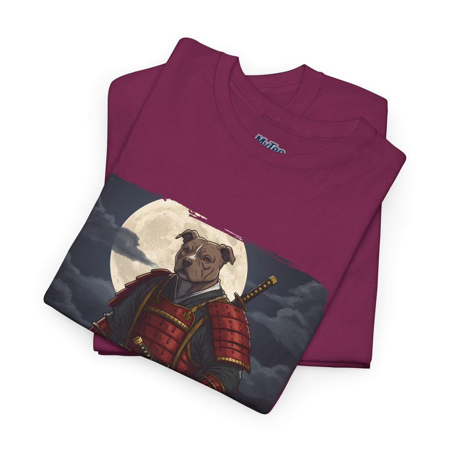 Pitbull Samurai Warrior Unisex Heavy T-Shirt,Tee | Graphic Tee For Anime Lovers