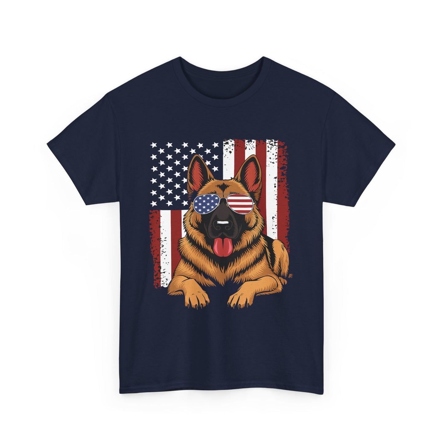 Patriotic German Shepherd Cotton T-Shirt | Tee
