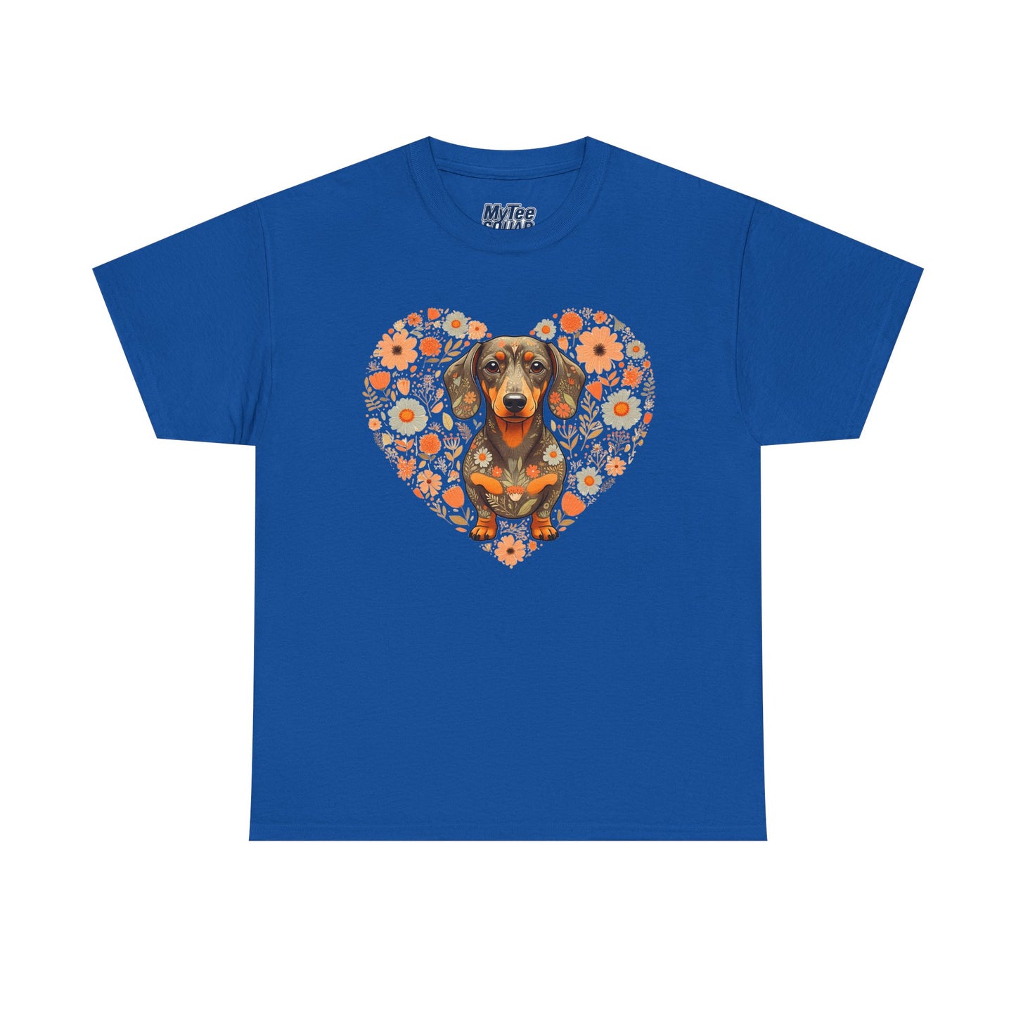 Dachshund Love Unisex T-Shirt – Adorable Floral Heart Dog Tee