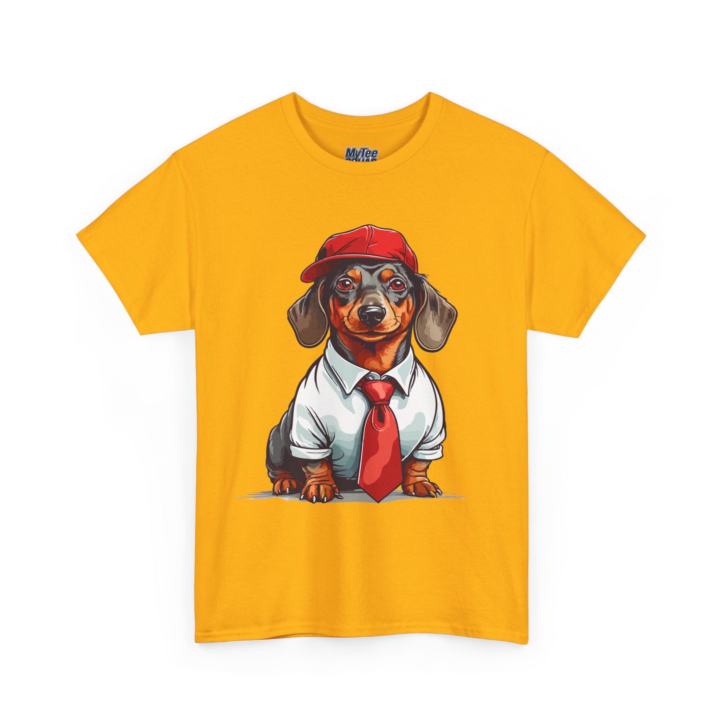 Dachshund Boss Unisex T-Shirt – Cool Pup in Cap & Tie