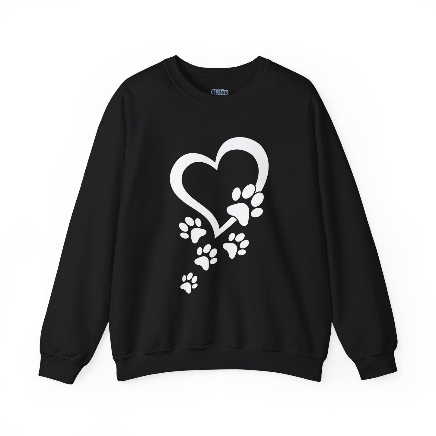 Pawprints On My Heart – Cozy Minimalist Dog Lover Sweatshirt