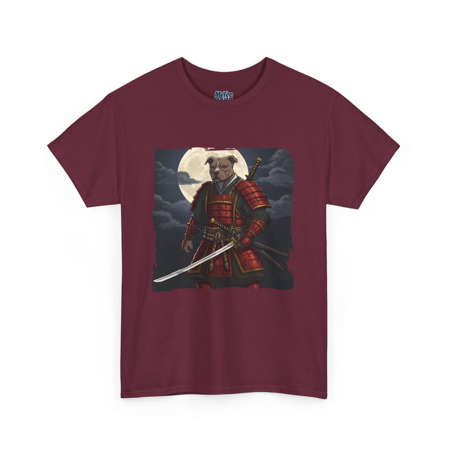 Pitbull Samurai Warrior Unisex Heavy T-Shirt,Tee | Graphic Tee For Anime Lovers