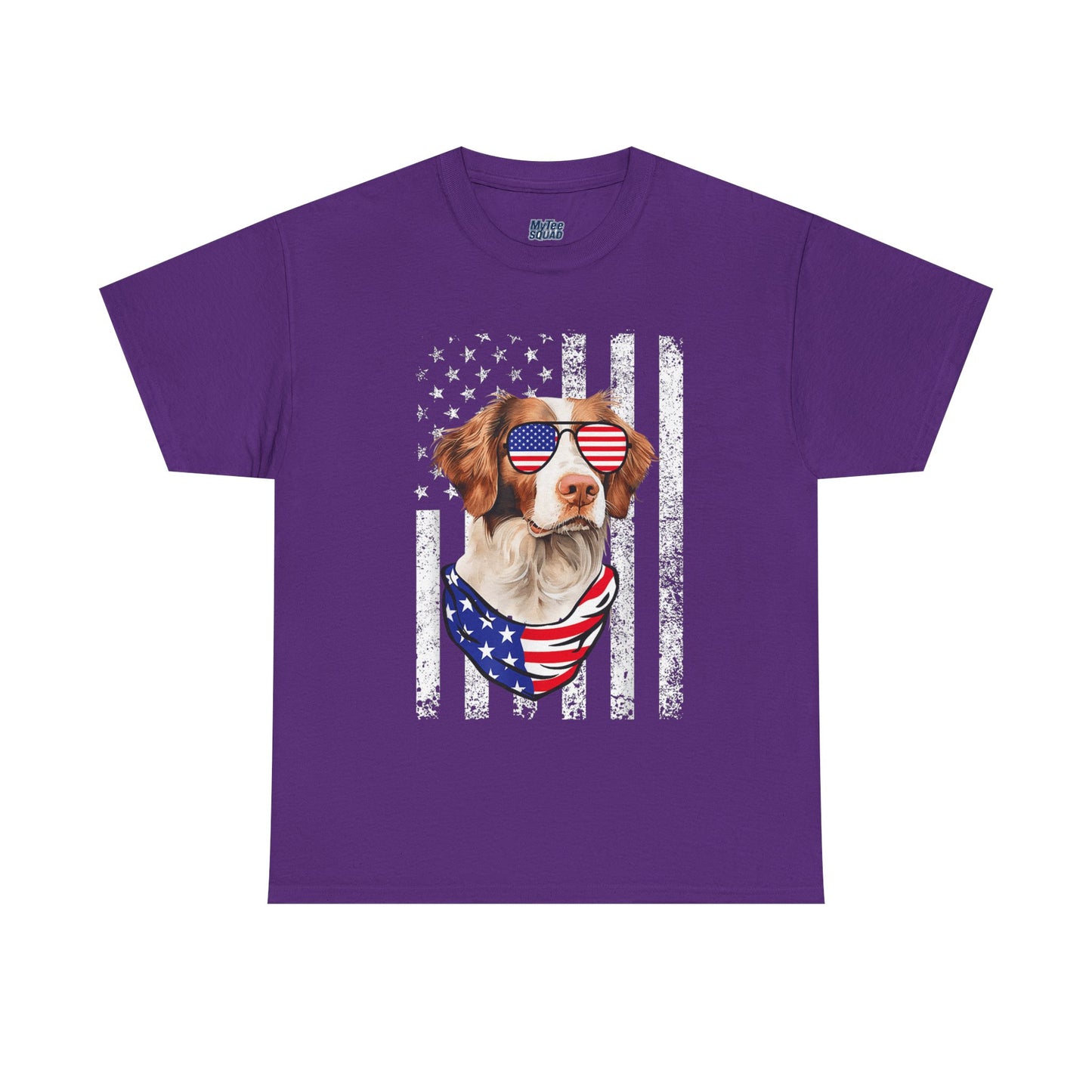 Patriotic Brittany Spaniel with Sunglasses Unisex T-Shirt