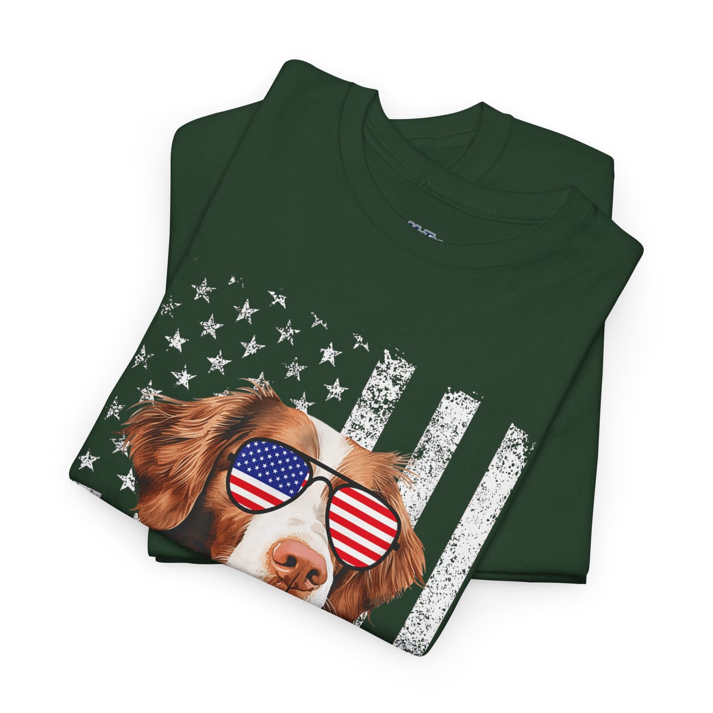 Patriotic Brittany Spaniel with Sunglasses Unisex T-Shirt