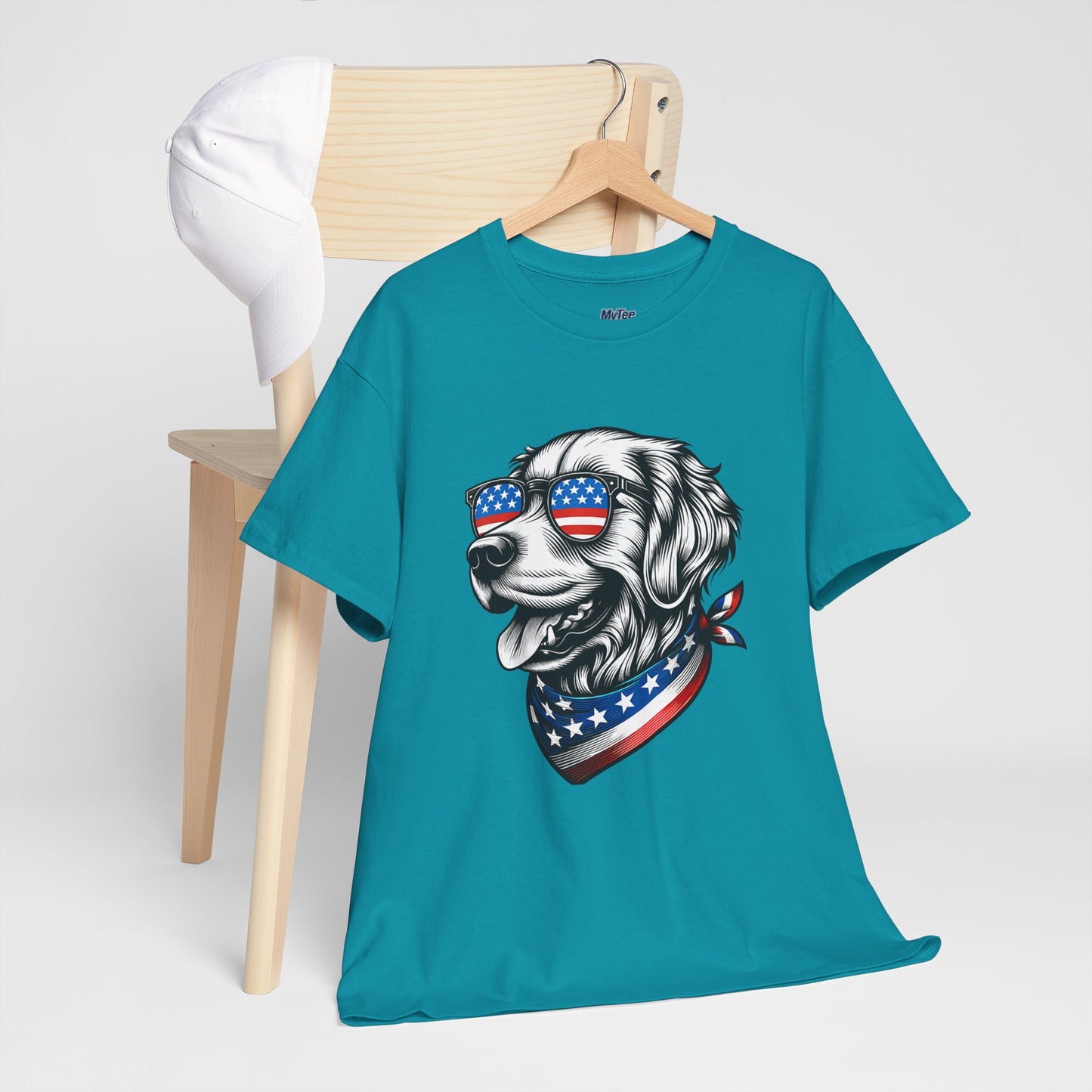 Patriotic Golden Retriever With Sunglasses Unisex T-Shirt