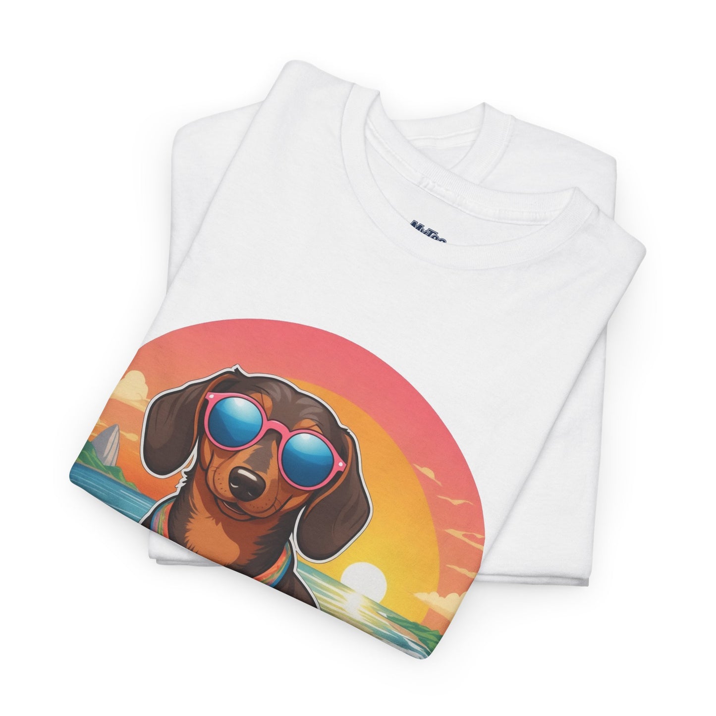 Dachshund Summer Style T-Shirt – Sunglasses & Sand Pup Design