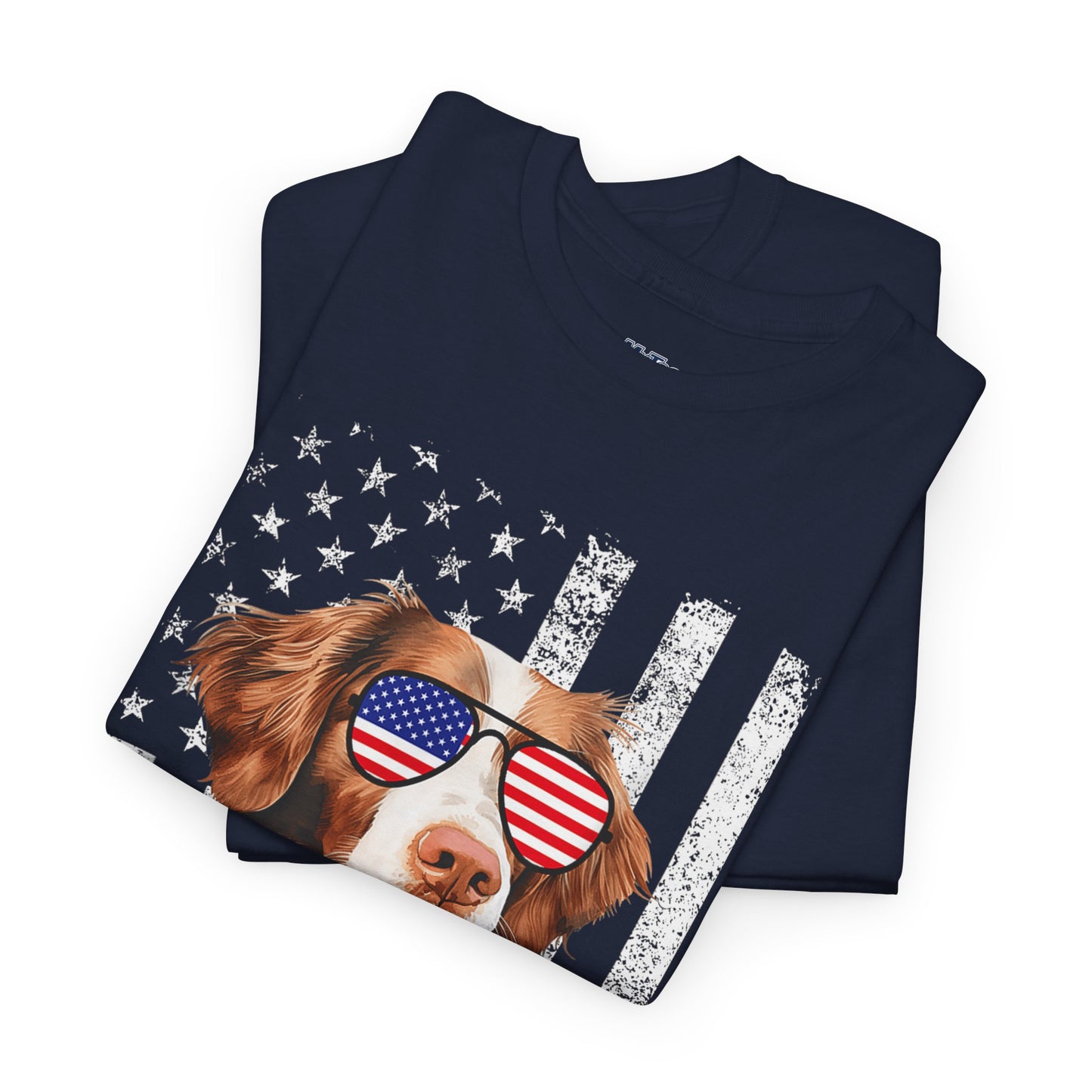 Patriotic Brittany Spaniel with Sunglasses Unisex T-Shirt
