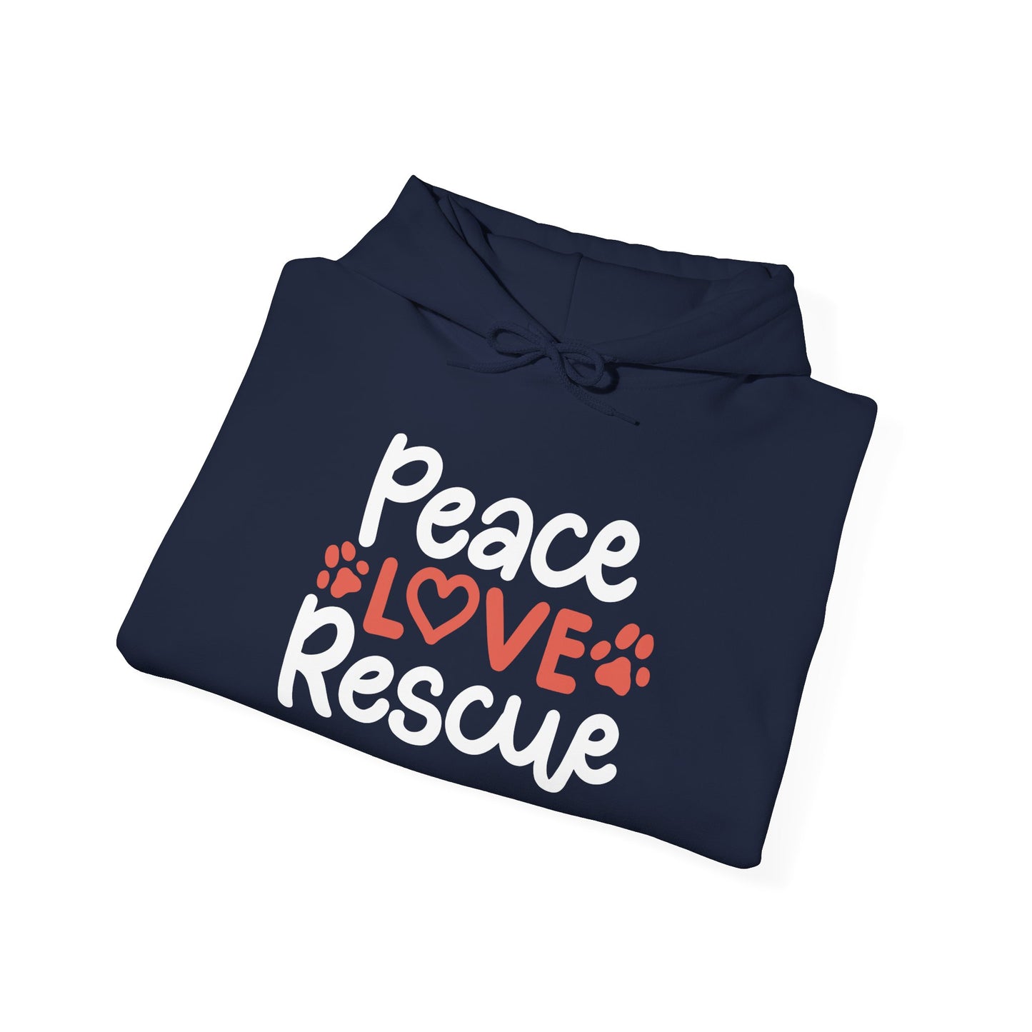 Peace, Love, Rescue Hoodie | Pet Adoption Awareness
