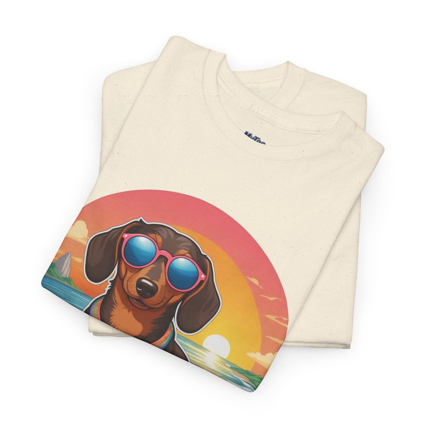 Dachshund Summer Style T-Shirt – Sunglasses & Sand Pup Design