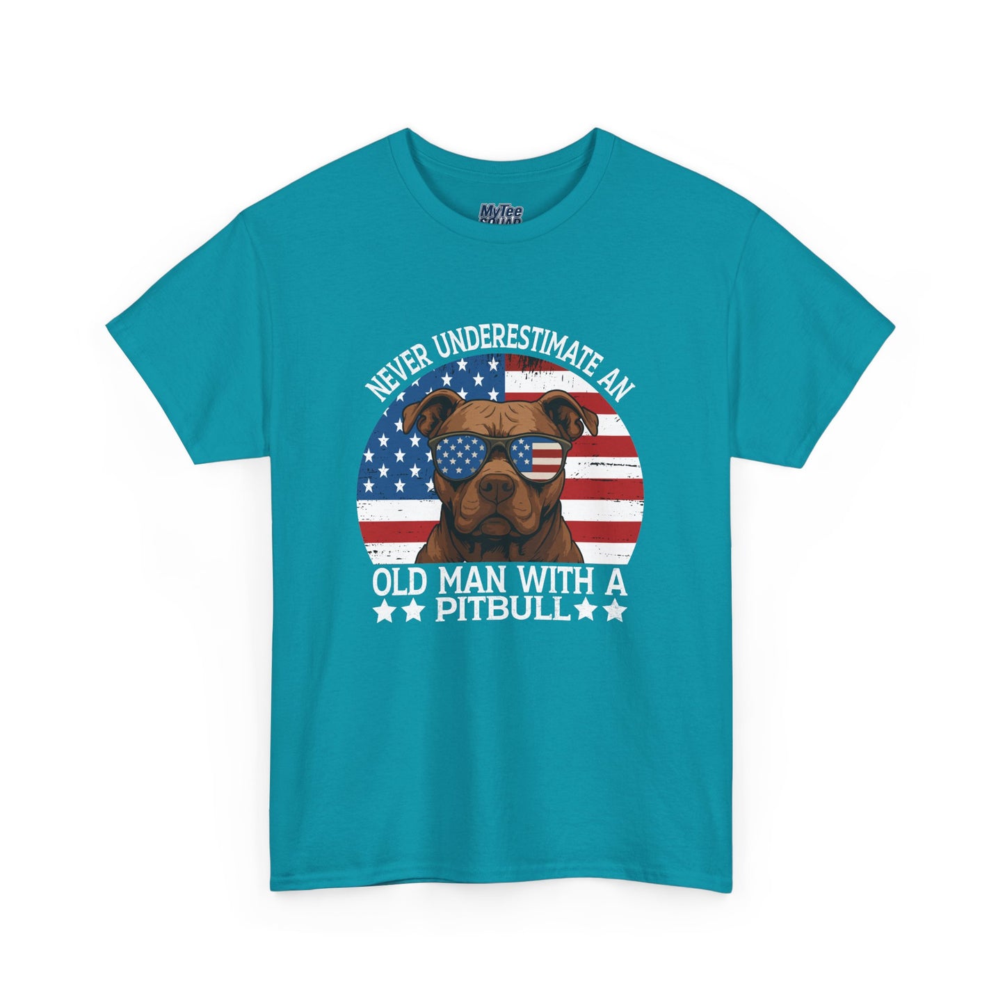 Never Underestimate An Old Man With A Pitbull T-Shirt | Gift For Dog Father