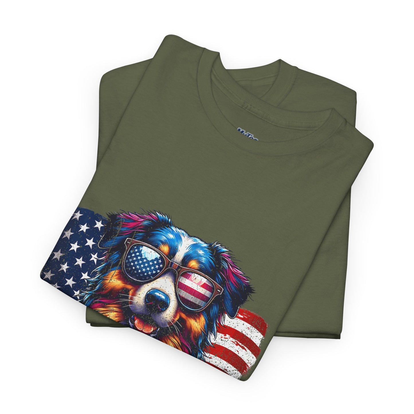 Patriotic Australian Shepherd With Sunglasses Unisex T-Shirt