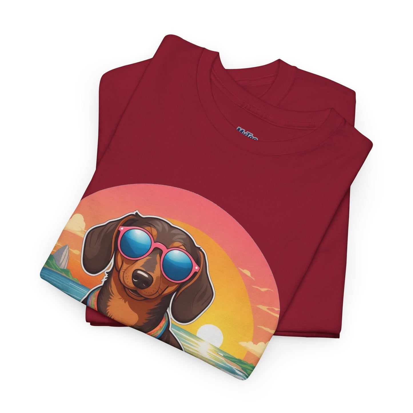 Dachshund Summer Style T-Shirt – Sunglasses & Sand Pup Design