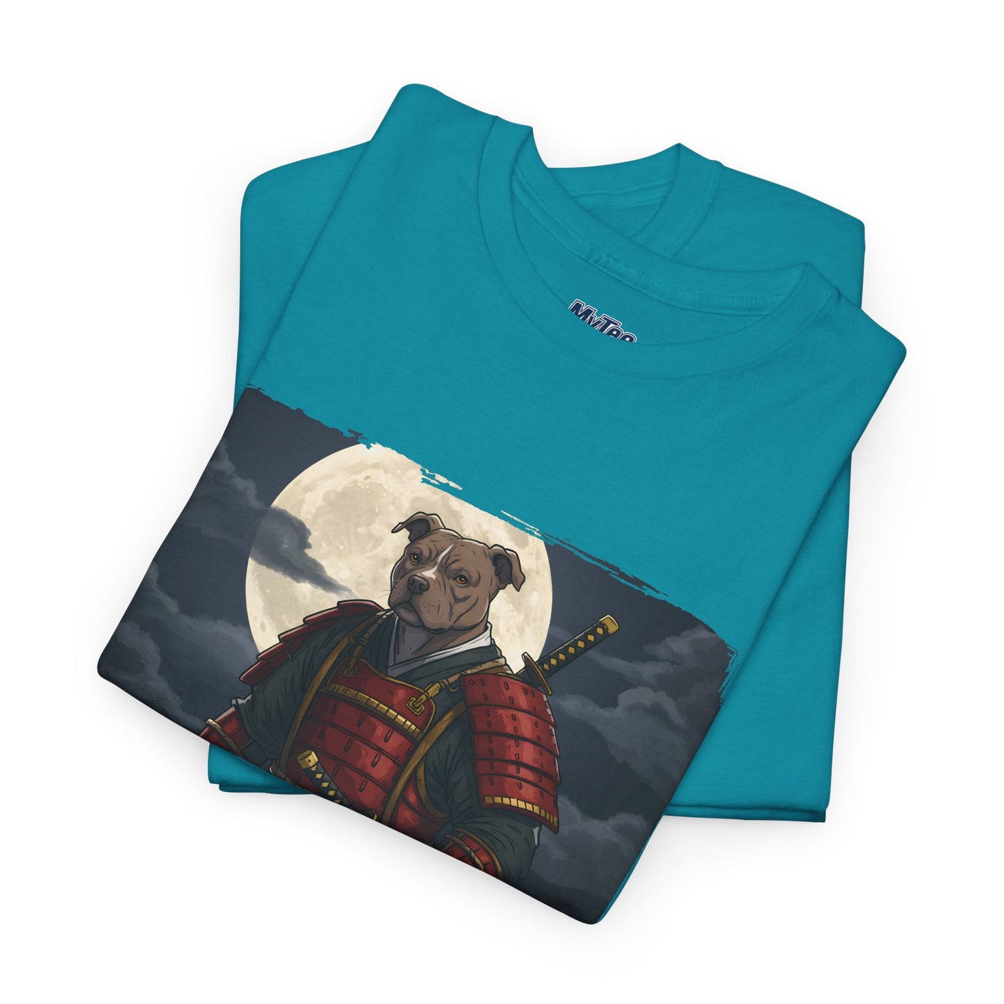 Pitbull Samurai Warrior Unisex Heavy T-Shirt,Tee | Graphic Tee For Anime Lovers