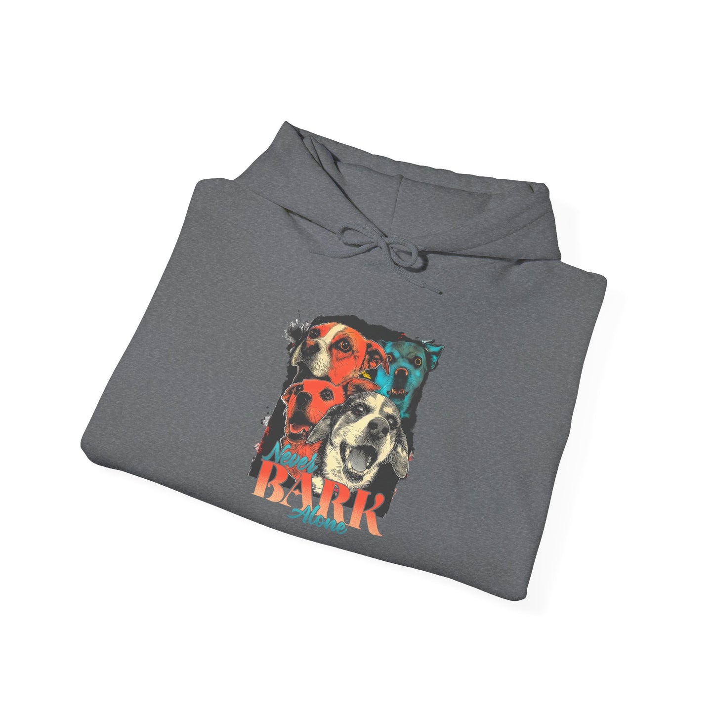 Never Bark Alone Unisex Hoodie – Dog Pack Graphic Hoodie