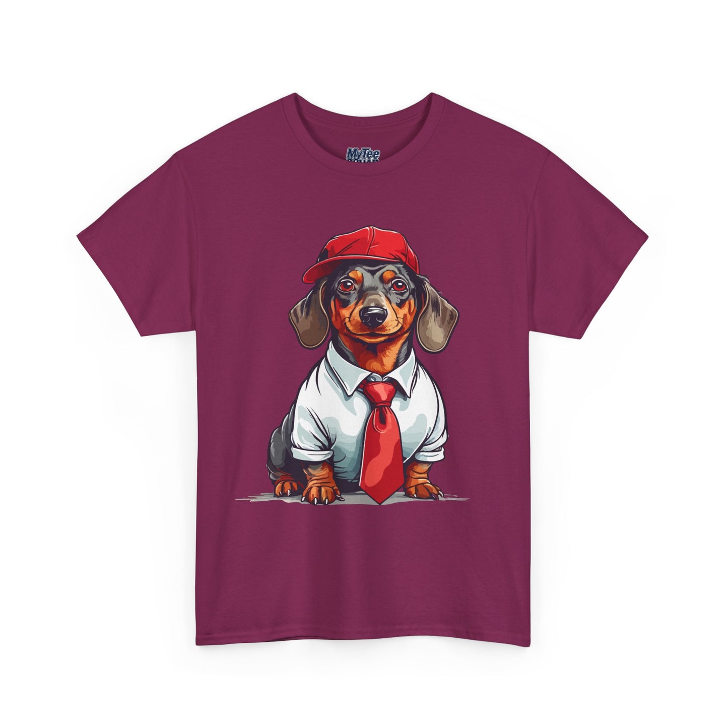 Dachshund Boss Unisex T-Shirt – Cool Pup in Cap & Tie