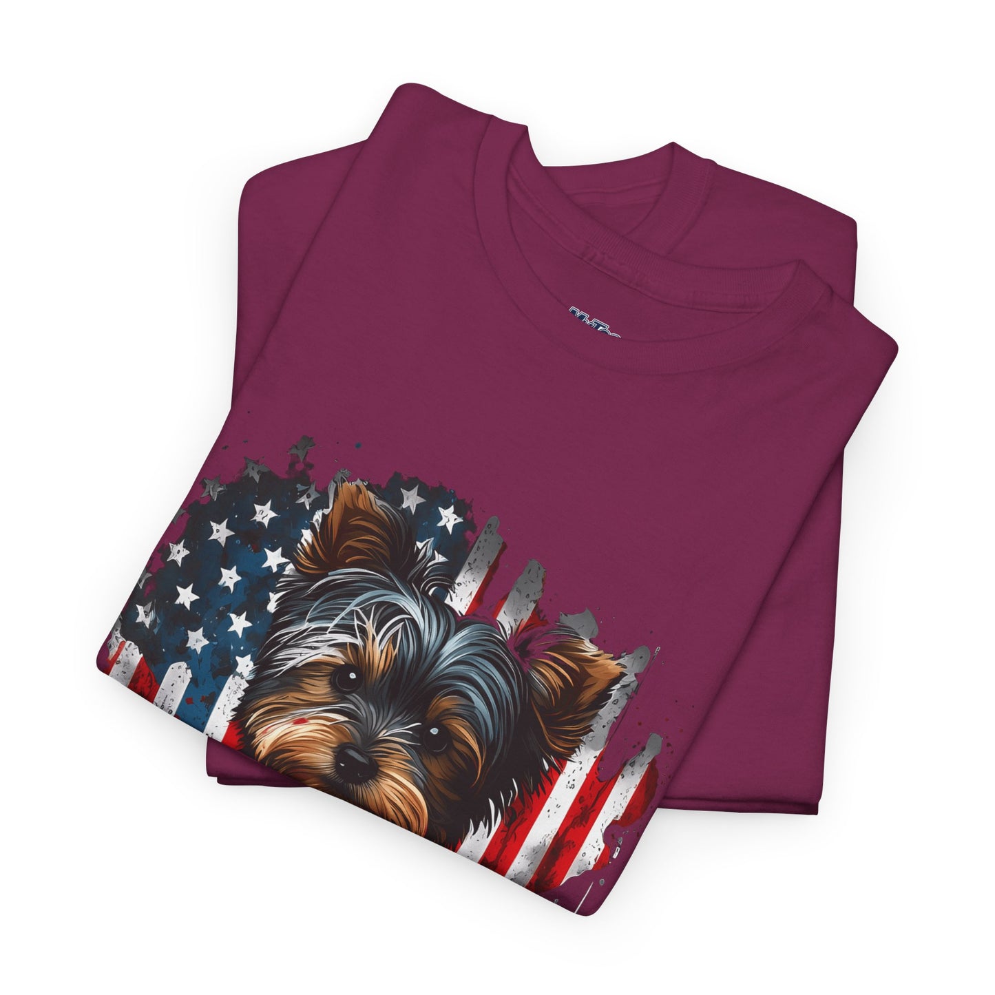 Patriotic American Yorkshire Terrier With sunglasses Unisex T-Shirt