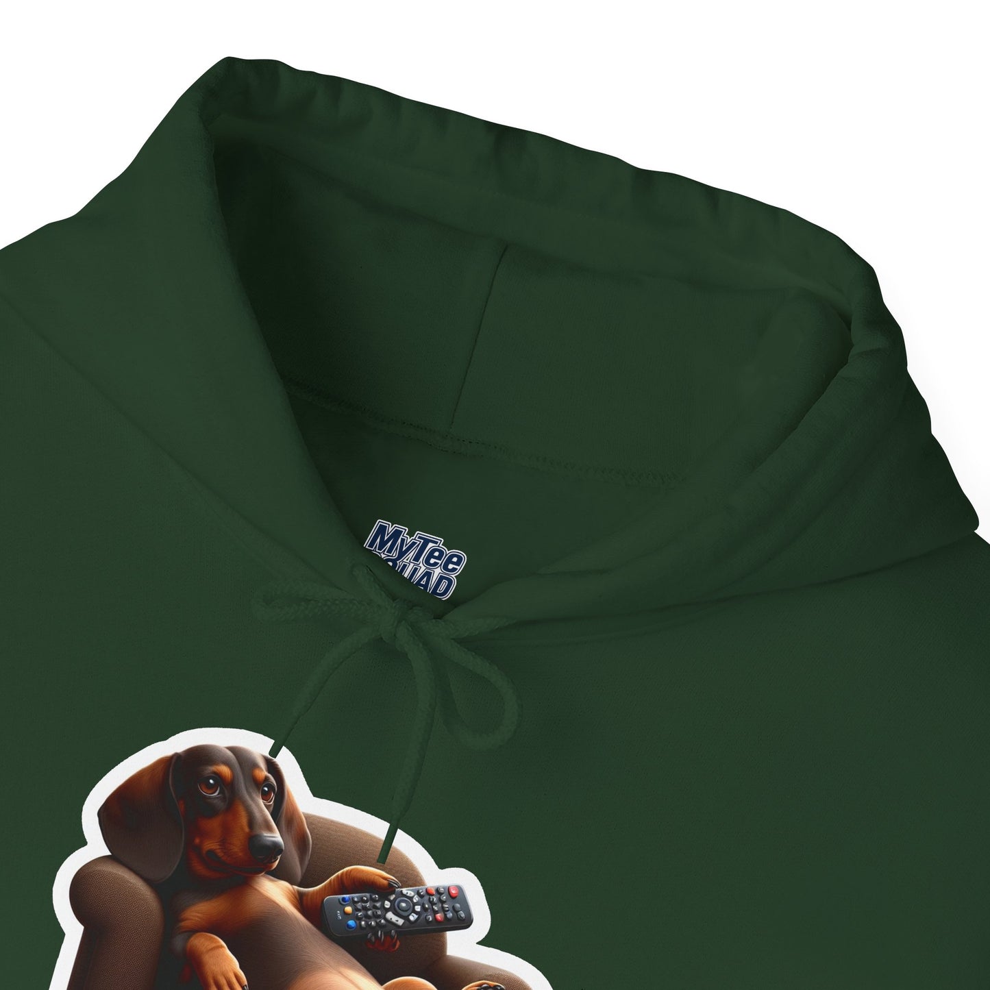 Dachshund TV Boss Unisex Hoodie– Funny Wiener Dog Relax Tee