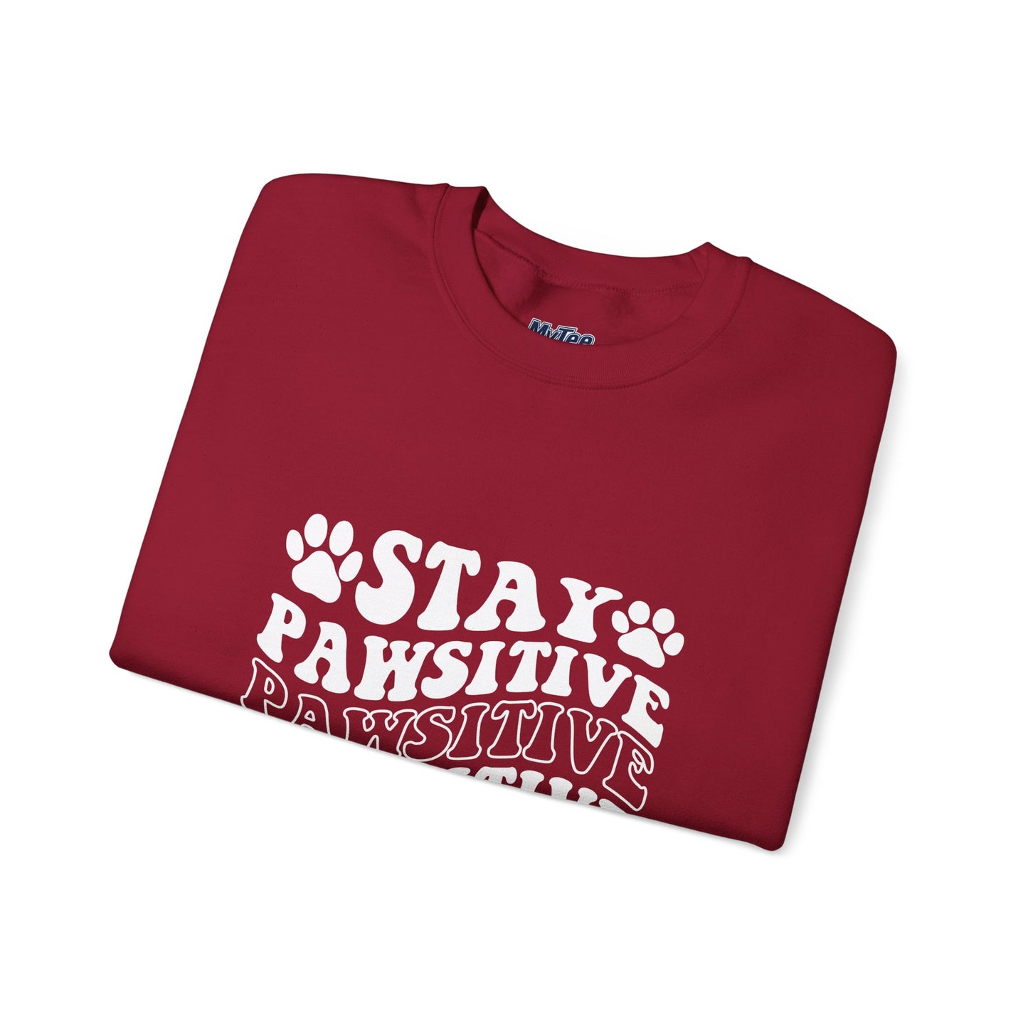 Stay Pawsitive Unisex Heavy Blend Crewneck Sweatshirt