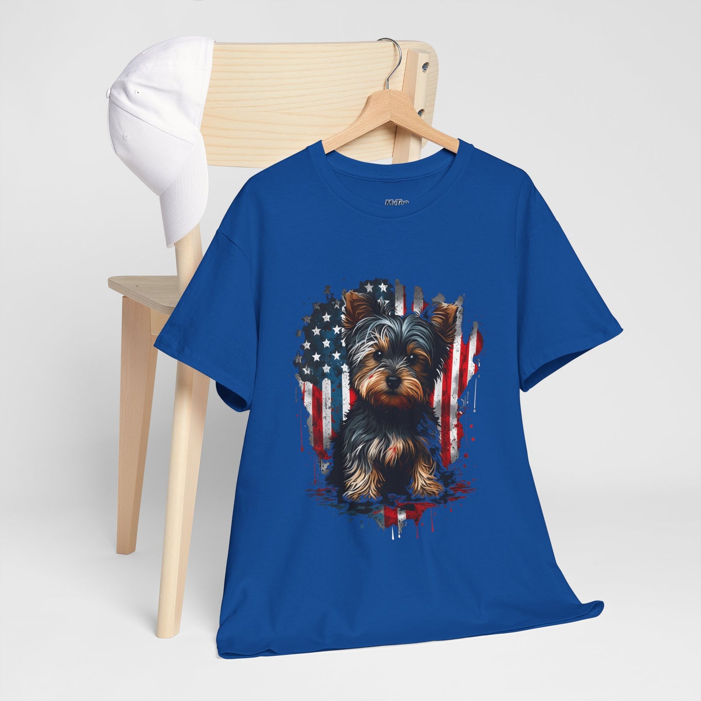 Patriotic American Yorkshire Terrier With sunglasses Unisex T-Shirt