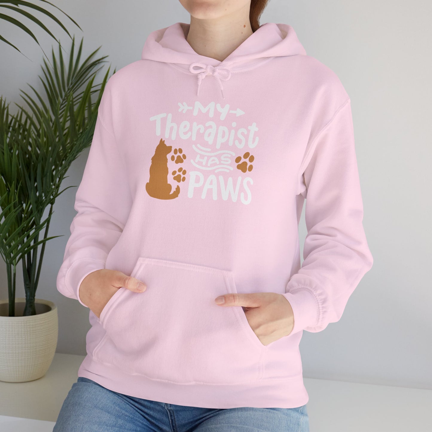 My Therapist Has Paws Pet Lover Hoodie | Animal Therapy Gift