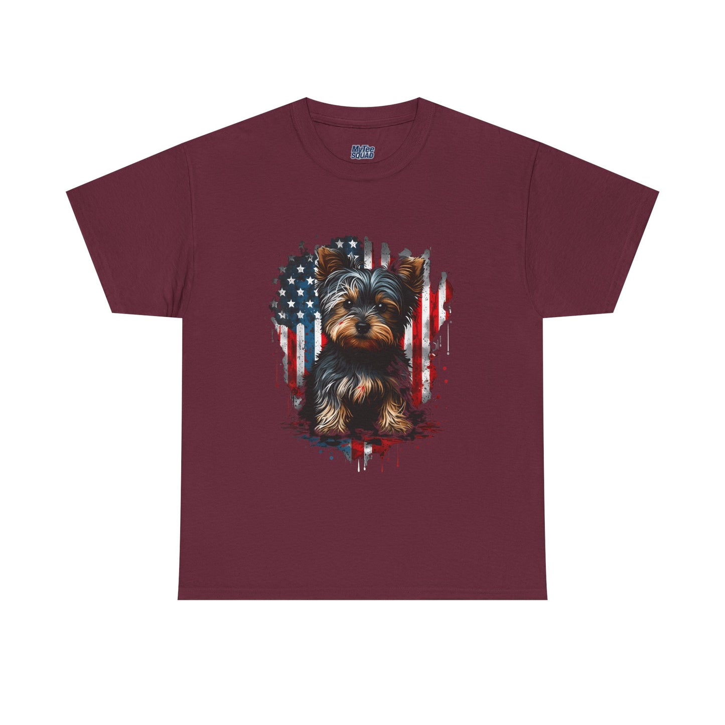 Patriotic American Yorkshire Terrier With sunglasses Unisex T-Shirt