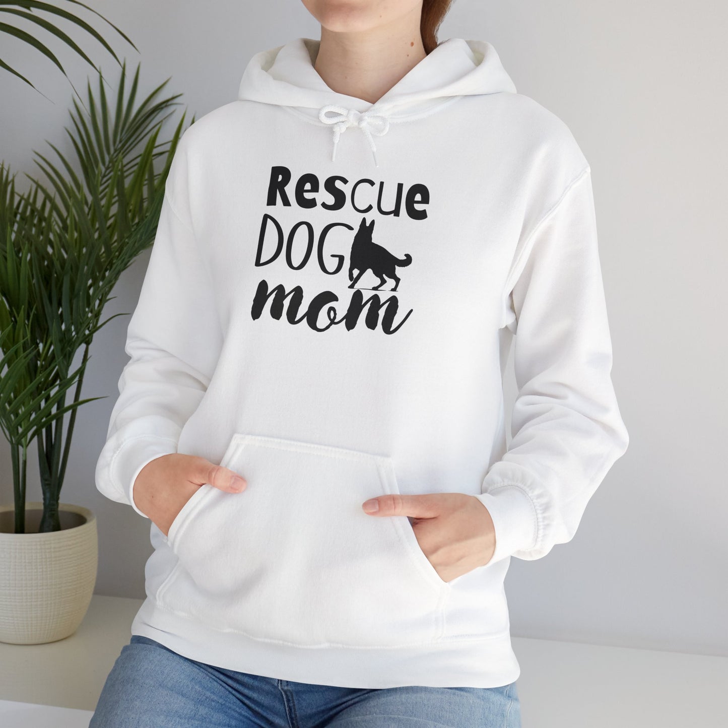 'Rescue Dog Mom Hoodie' - Cozy Sweatshirt for Pet Lover Mommies