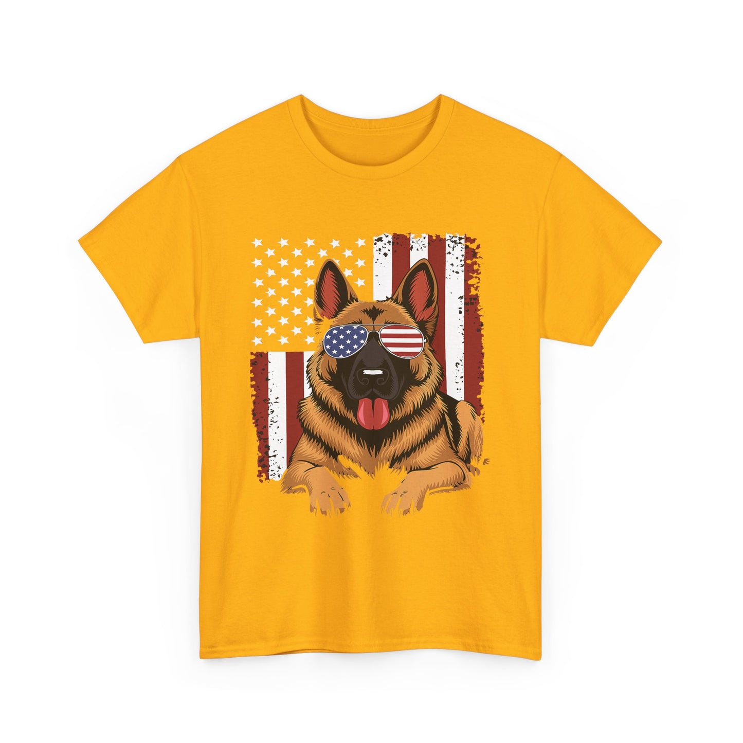 Patriotic German Shepherd Cotton T-Shirt | Tee