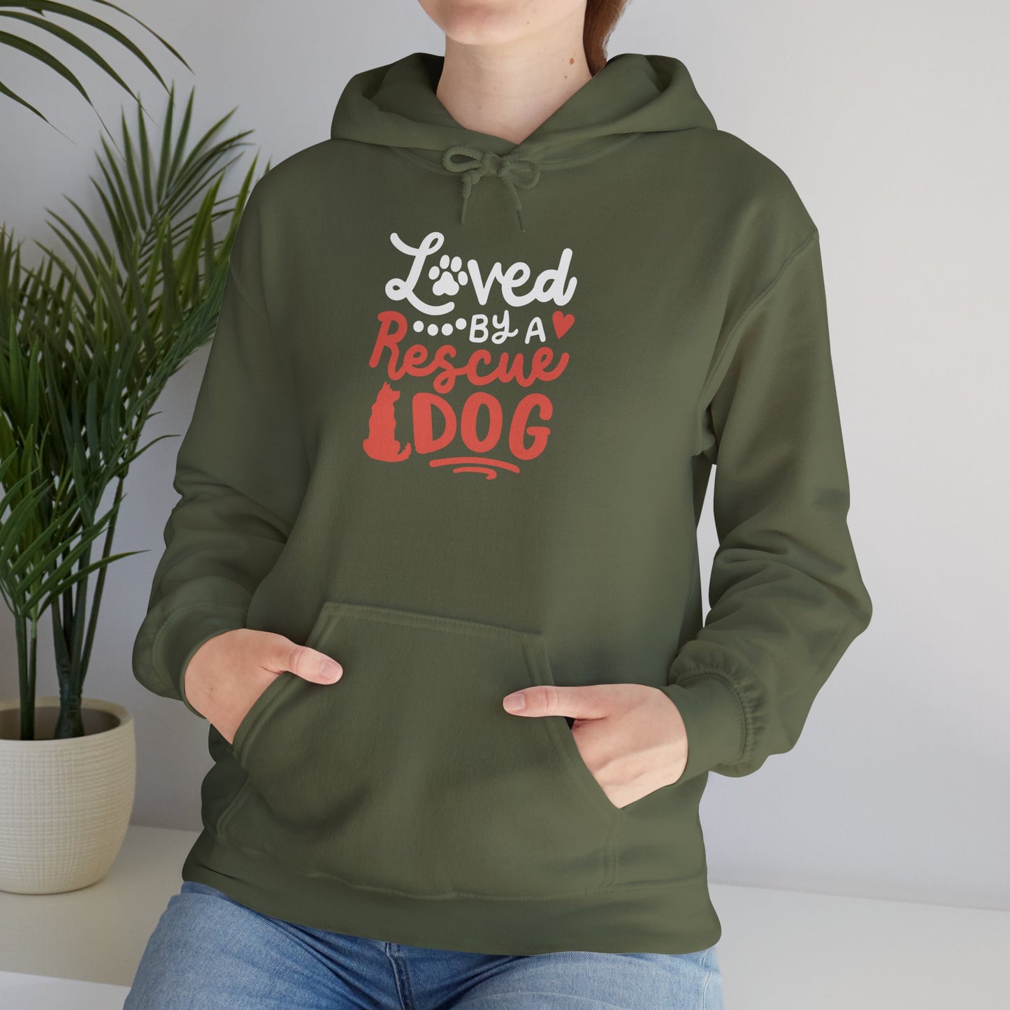 Loved By A Rescue Dog Hoodie | Pet Lover Gift, Fur Mom Hoodie, Pet Dad Apparel