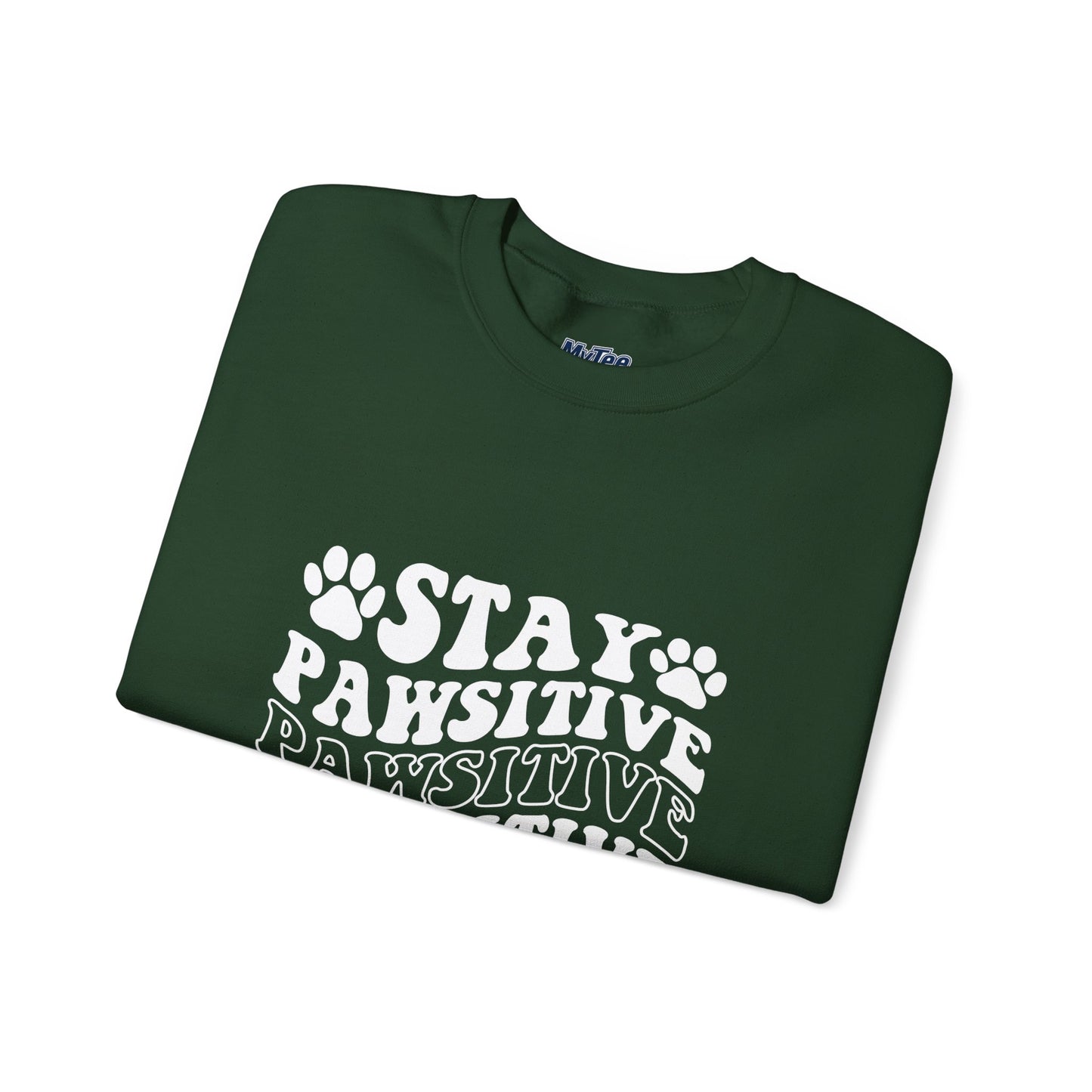 Stay Pawsitive Unisex Heavy Blend Crewneck Sweatshirt