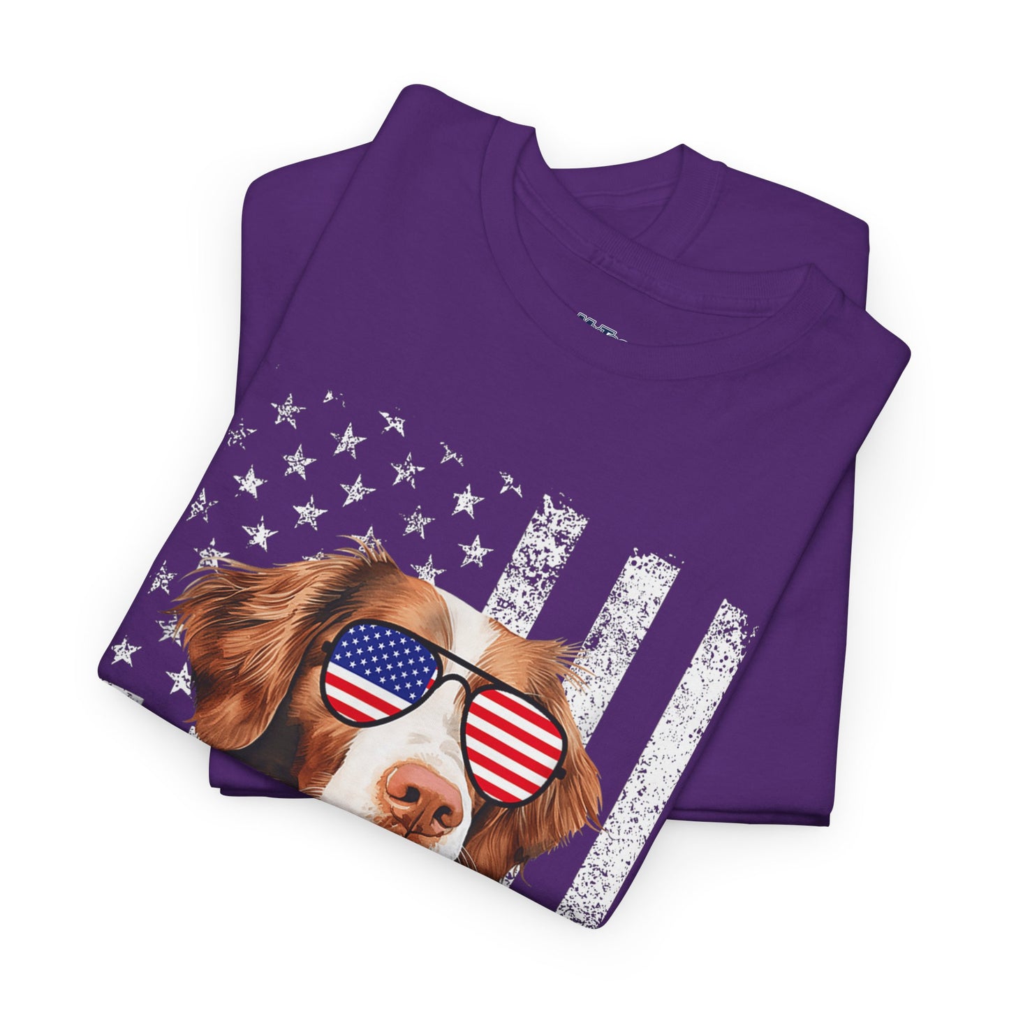 Patriotic Brittany Spaniel with Sunglasses Unisex T-Shirt