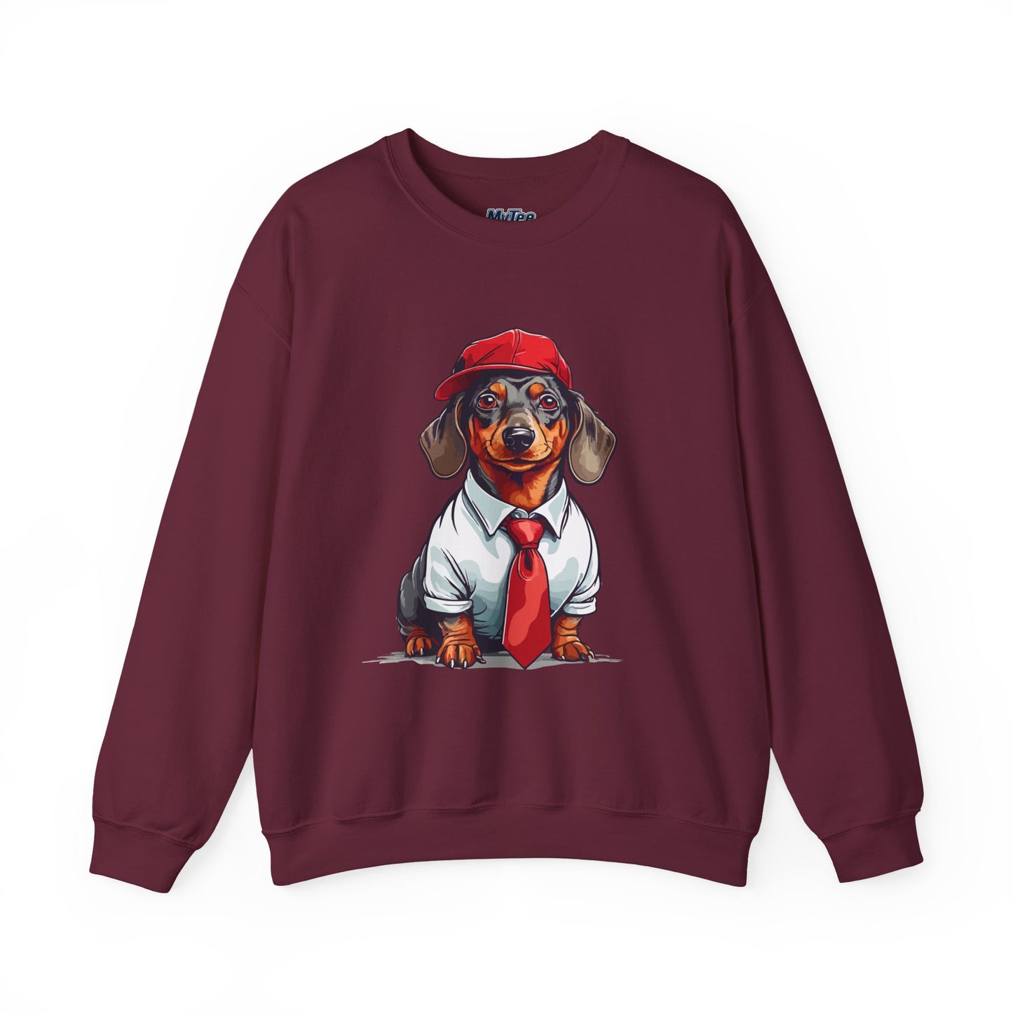 Dachshund Red Tie Unisex Sweatshirt – Chic Comfort for Dog Lovers