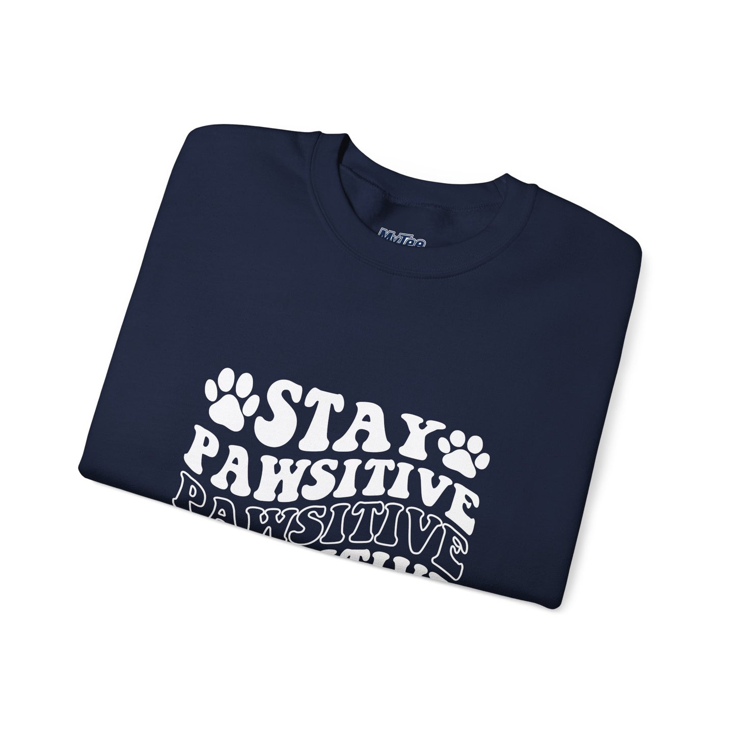 Stay Pawsitive Unisex Heavy Blend Crewneck Sweatshirt