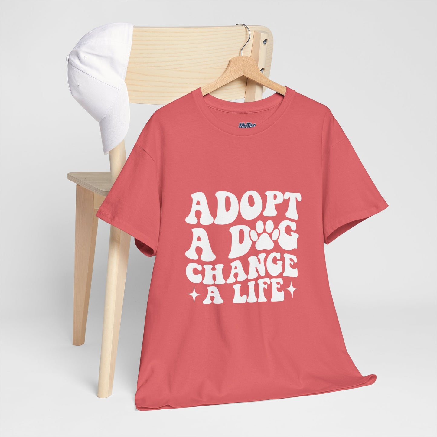Adopt a Dog Change a Life Cotton T-Shirt - Perfect for Animal Lovers