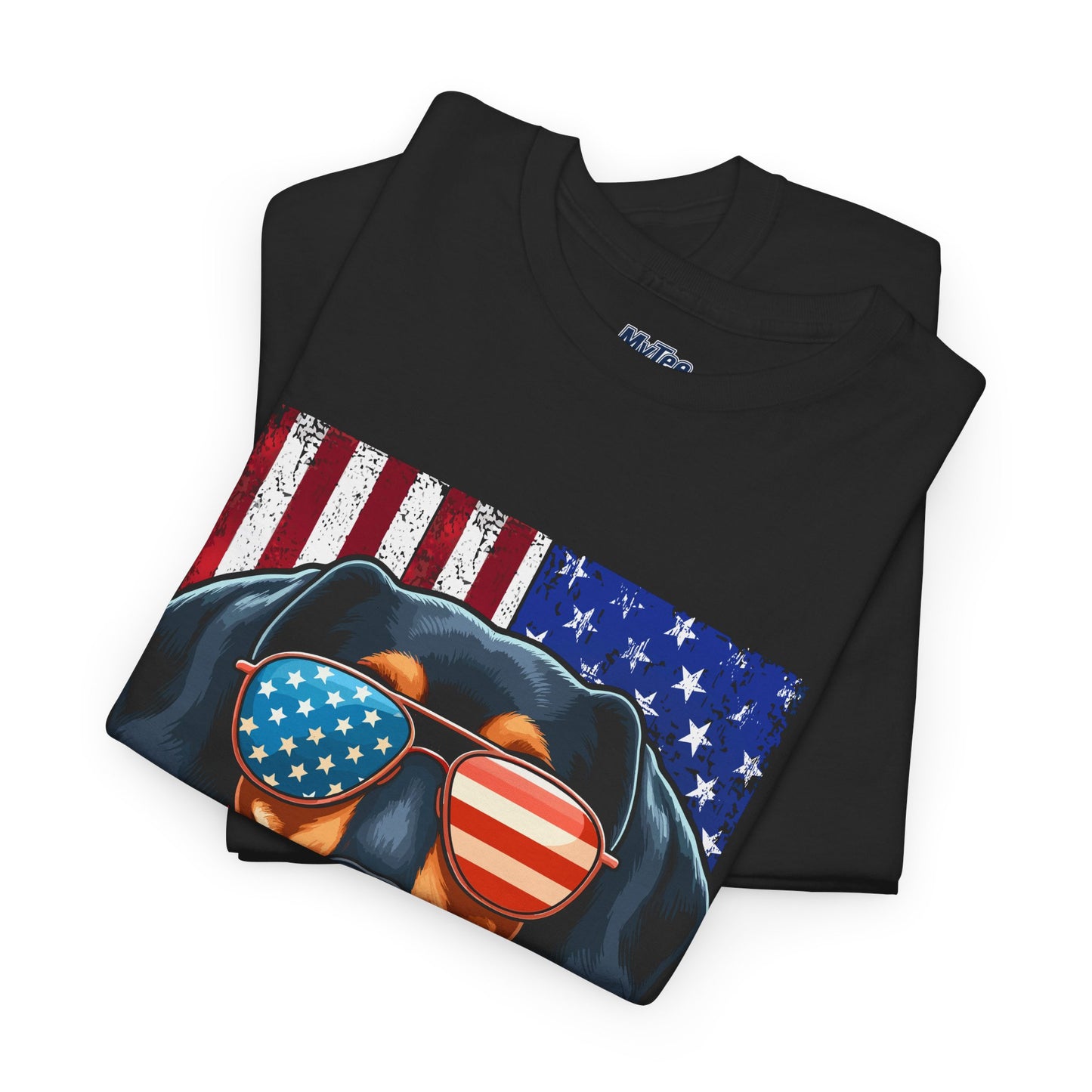 Patriotic Dachshund Dog Flag Shades Unisex T-Shirt