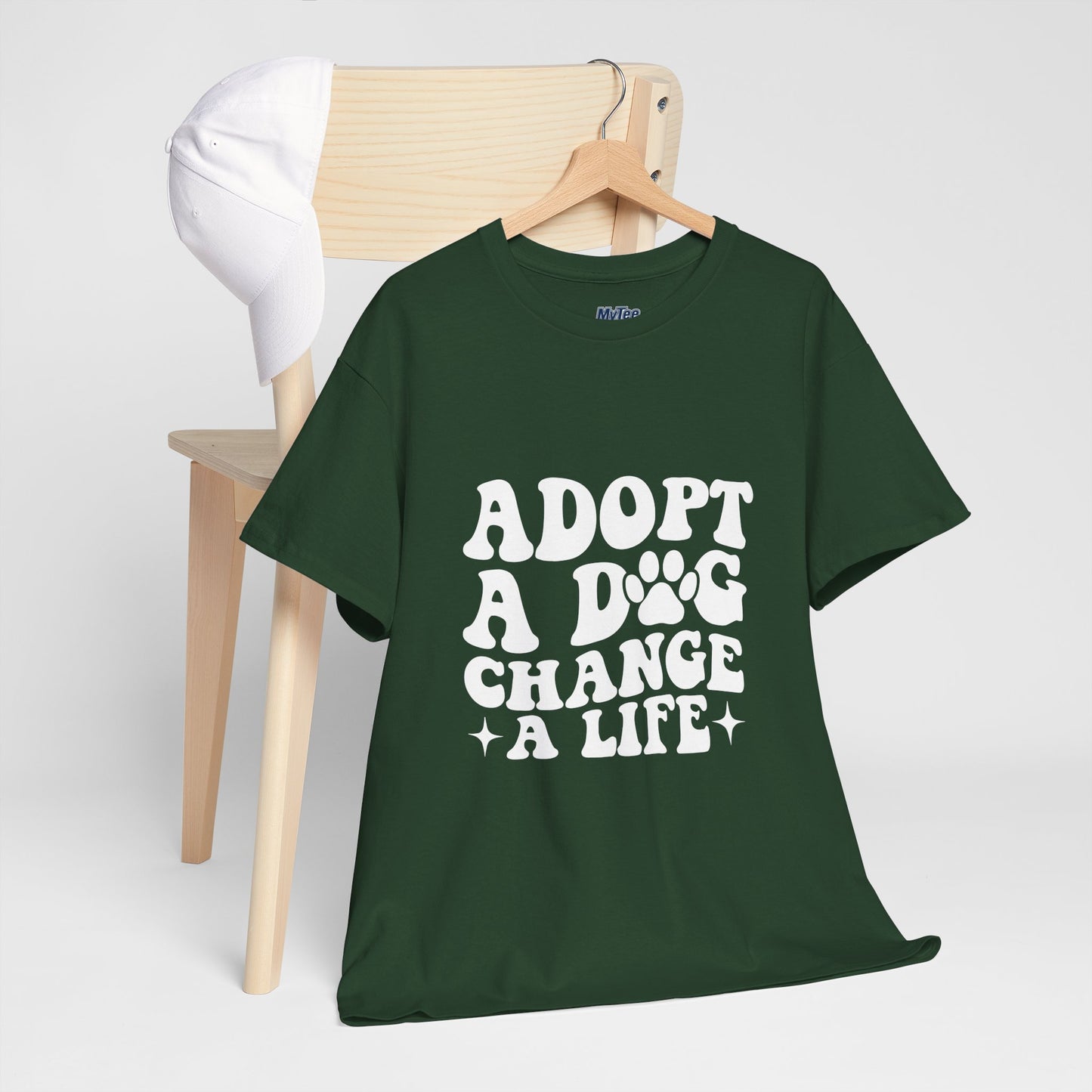 Adopt a Dog Change a Life Cotton T-Shirt - Perfect for Animal Lovers