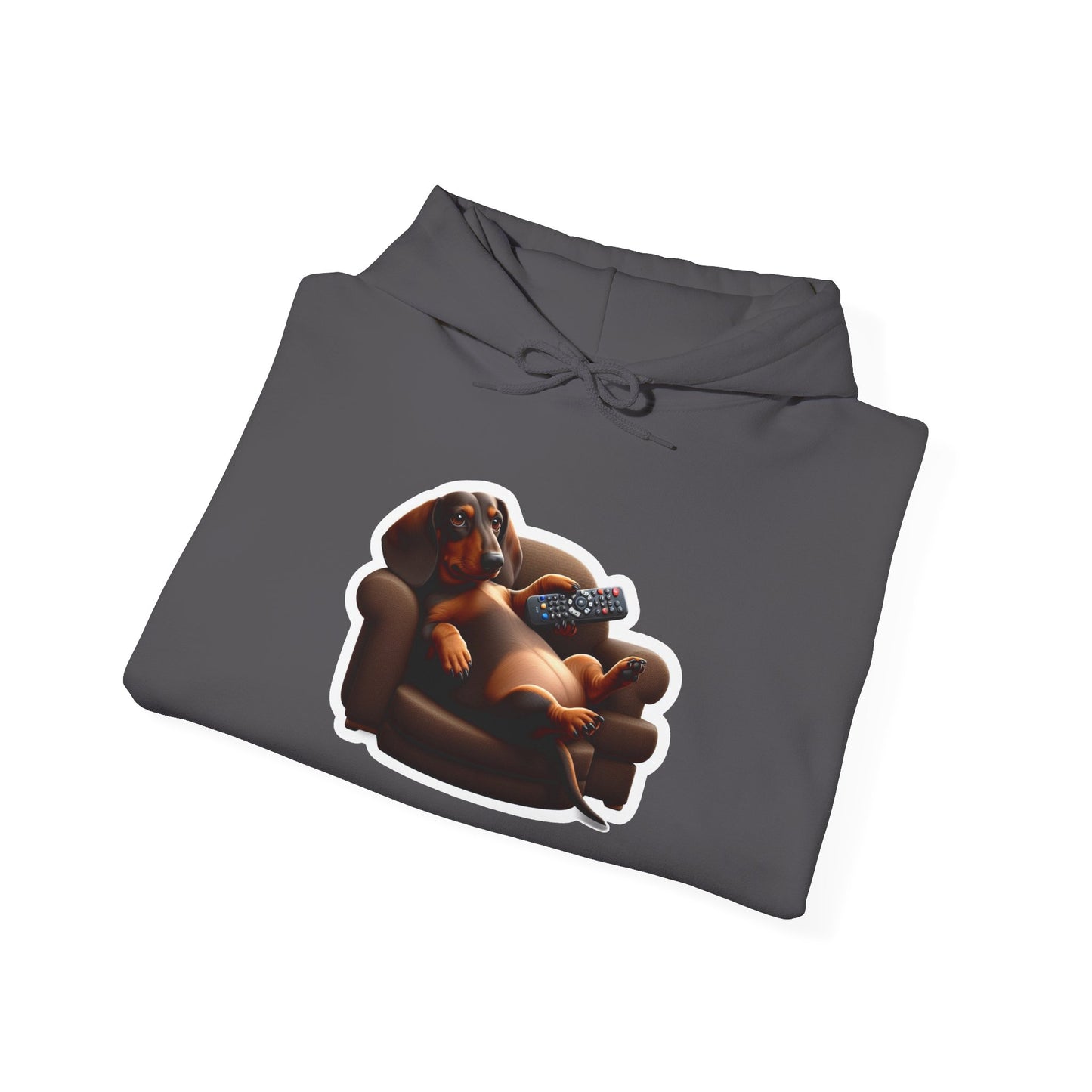Dachshund TV Boss Unisex Hoodie– Funny Wiener Dog Relax Tee