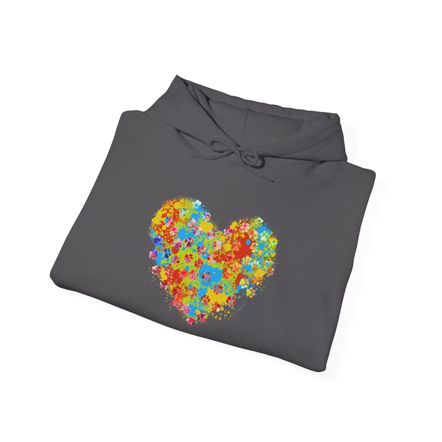 Colorful Heart Graphic Cozy Hoodie | Comfortable Winter Apparel