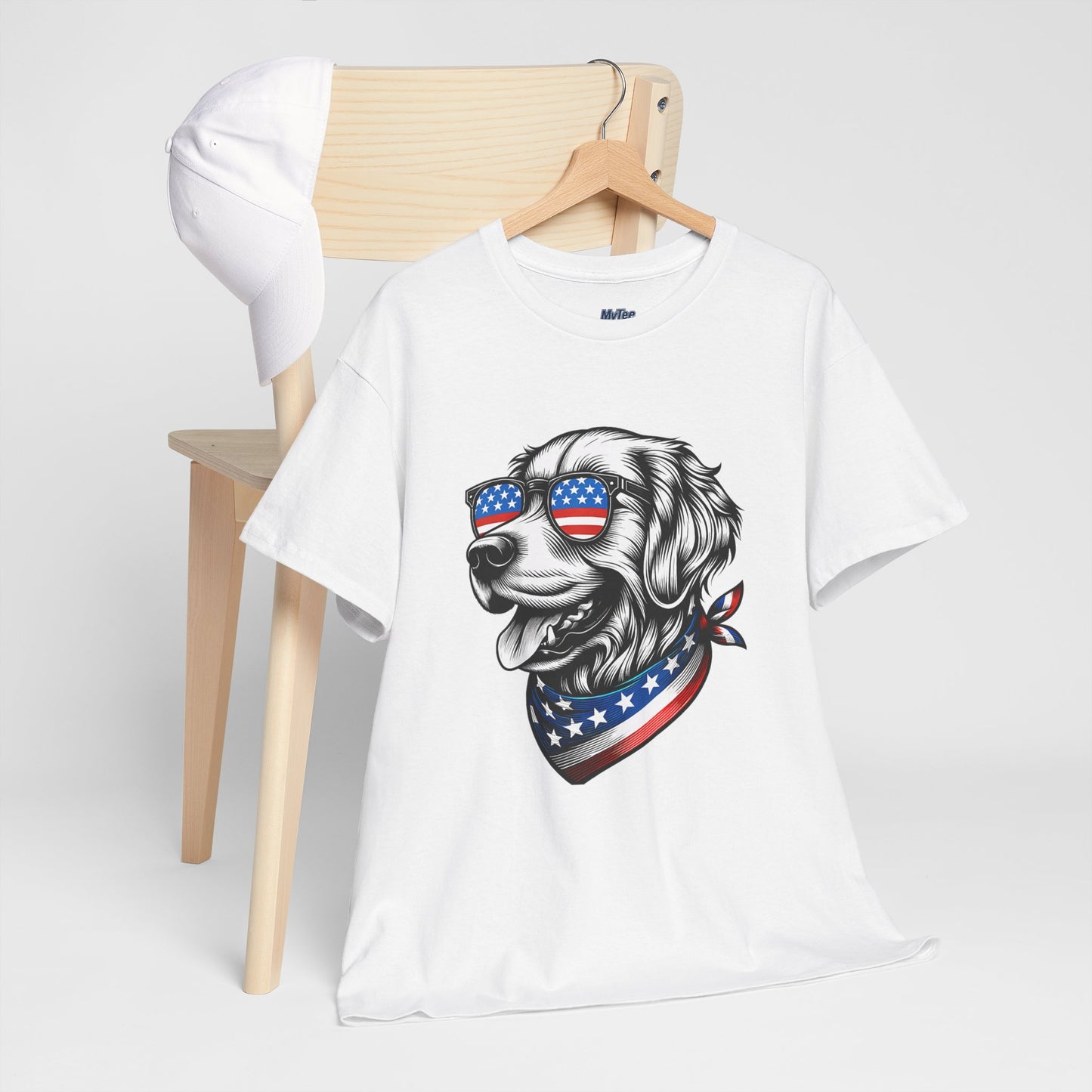 Patriotic Golden Retriever With Sunglasses Unisex T-Shirt