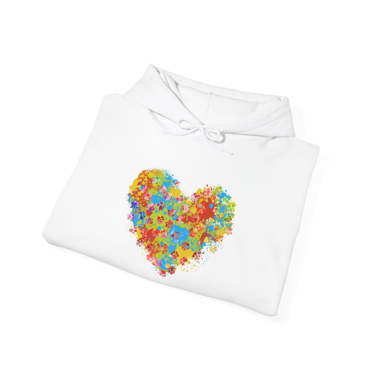 Colorful Heart Graphic Cozy Hoodie | Comfortable Winter Apparel