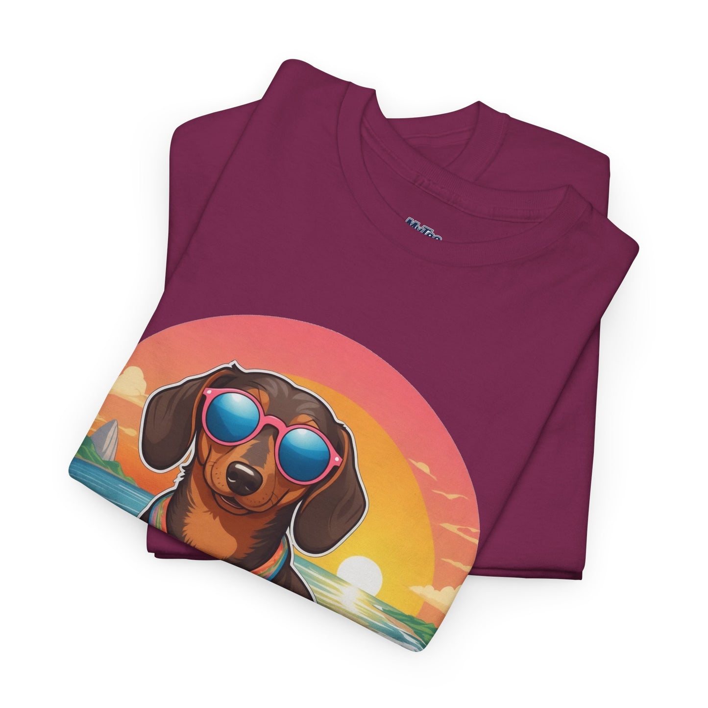 Dachshund Summer Style T-Shirt – Sunglasses & Sand Pup Design