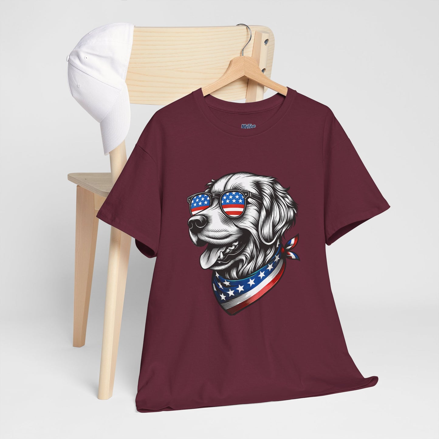 Patriotic Golden Retriever With Sunglasses Unisex T-Shirt