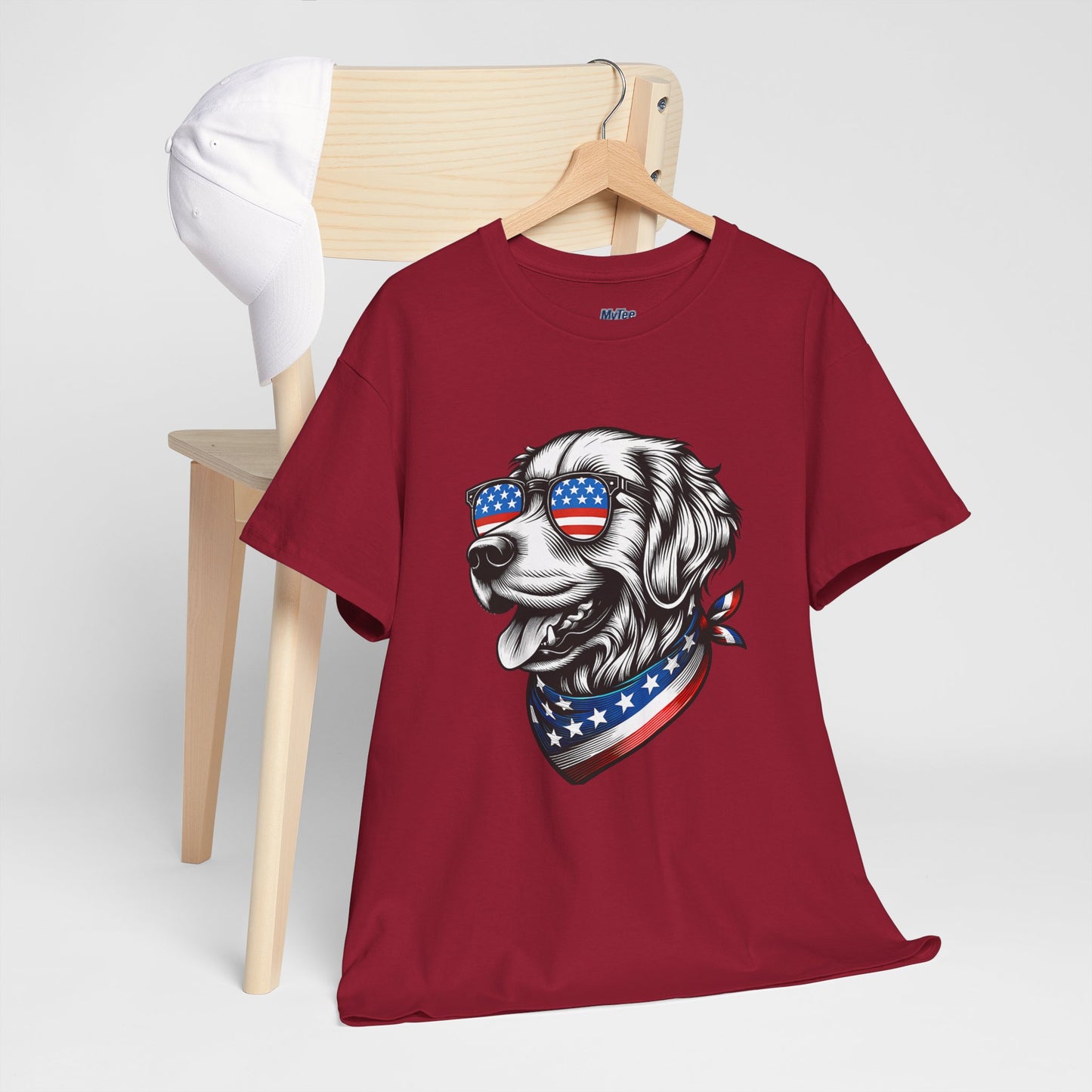 Patriotic Golden Retriever With Sunglasses Unisex T-Shirt