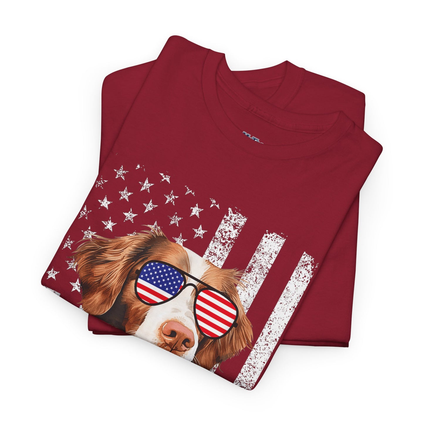 Patriotic Brittany Spaniel with Sunglasses Unisex T-Shirt