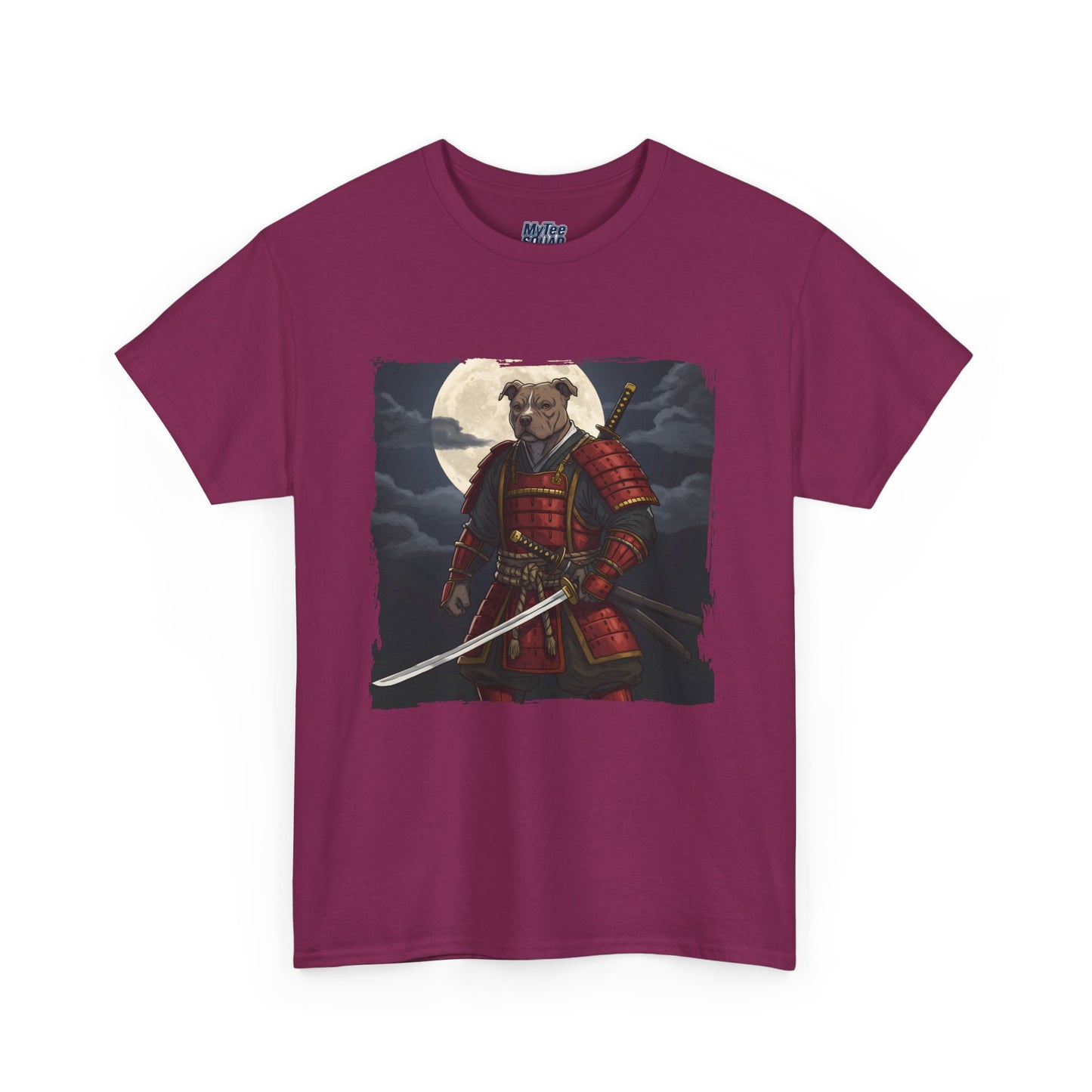 Pitbull Samurai Warrior Unisex Heavy T-Shirt,Tee | Graphic Tee For Anime Lovers
