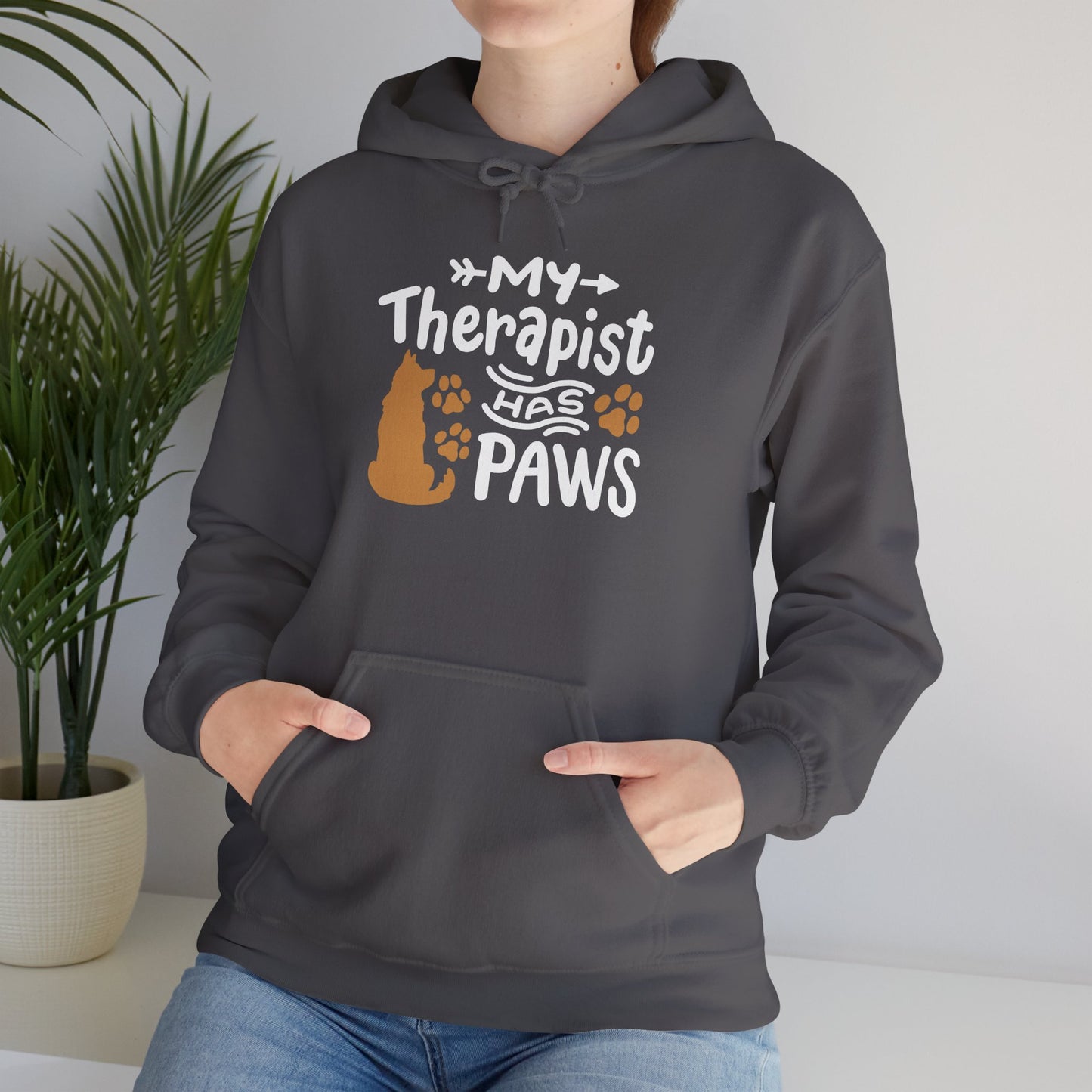 My Therapist Has Paws Pet Lover Hoodie | Animal Therapy Gift