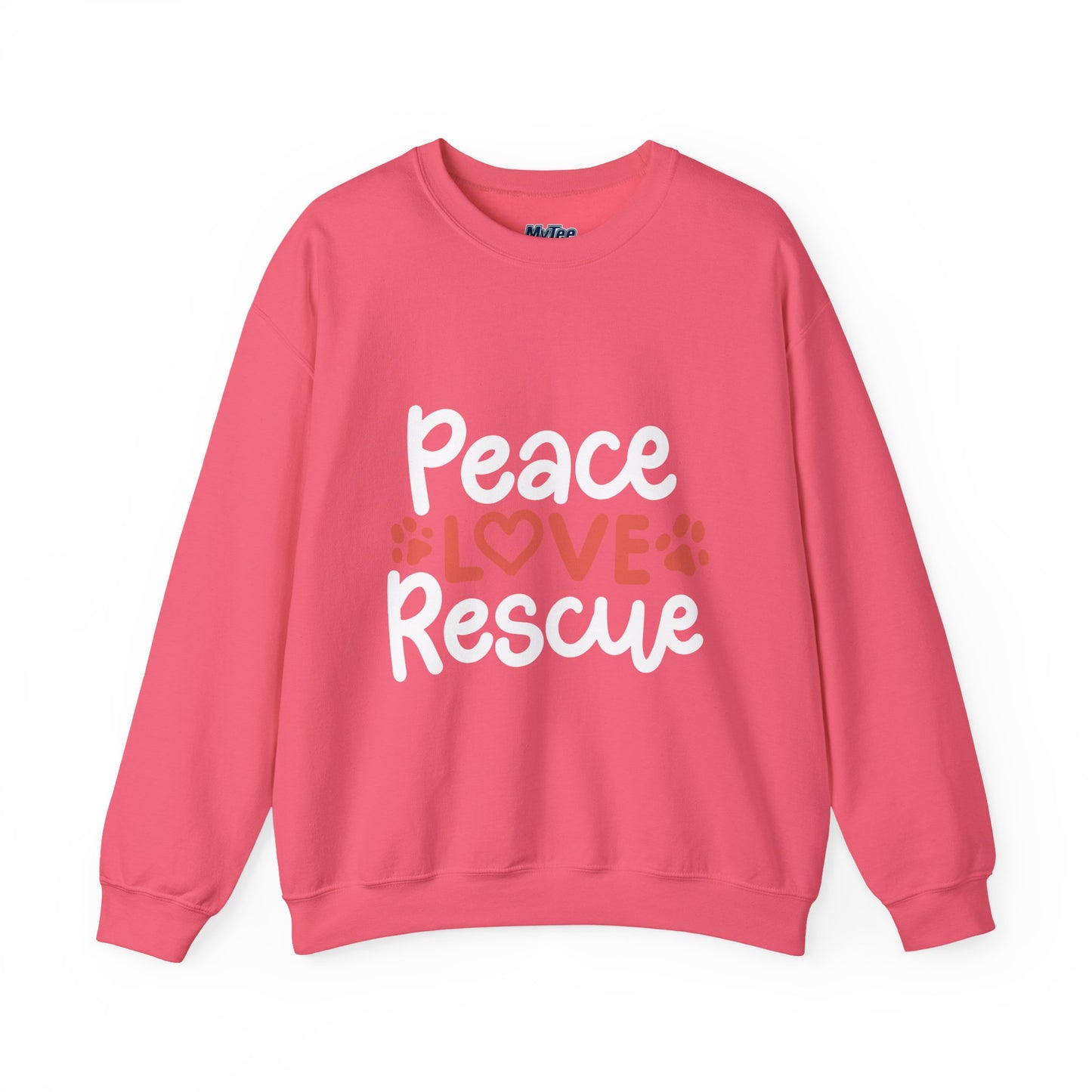 Peace Love Rescue Crewneck Sweatshirt | Pullover for Animal Lovers