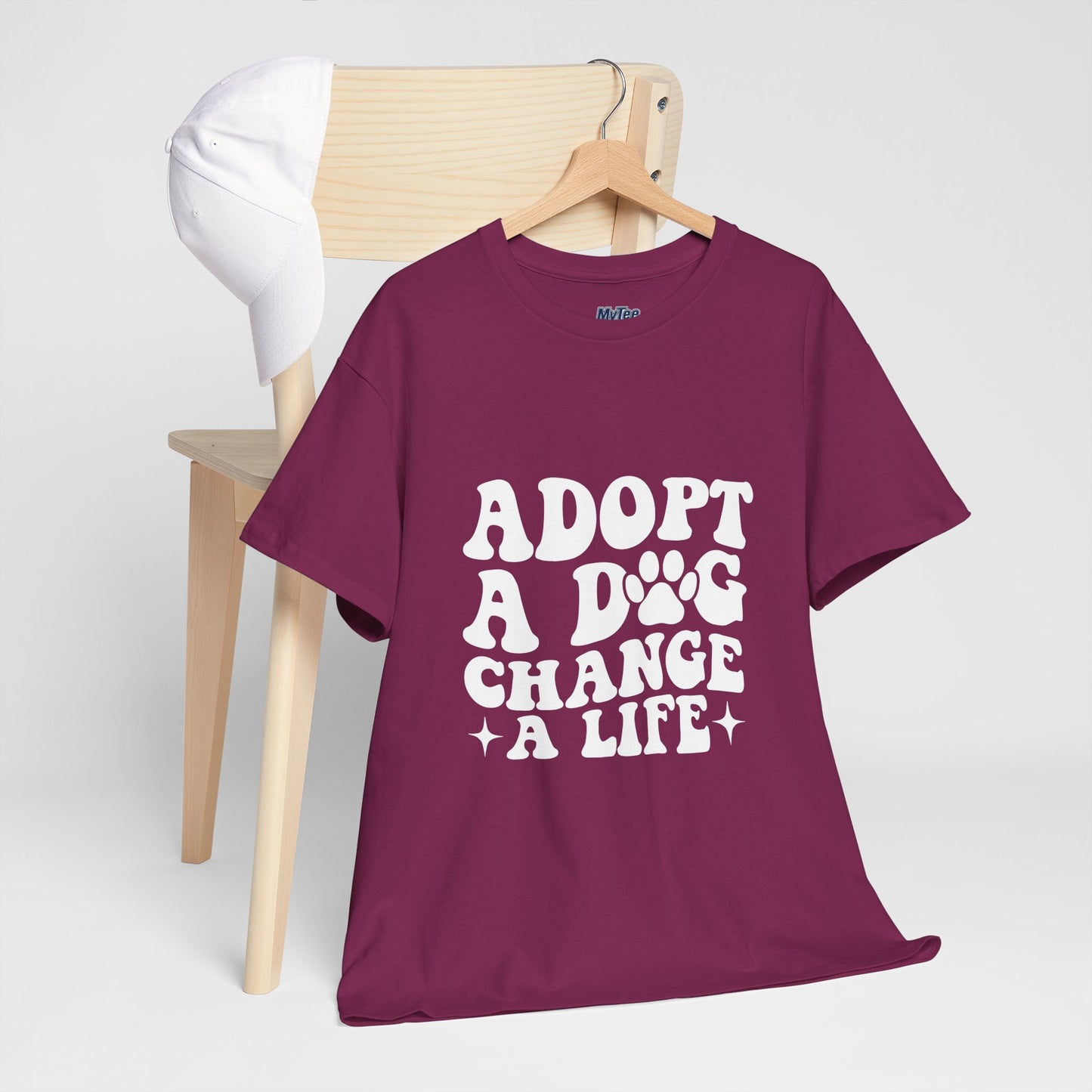 Adopt a Dog Change a Life Cotton T-Shirt - Perfect for Animal Lovers
