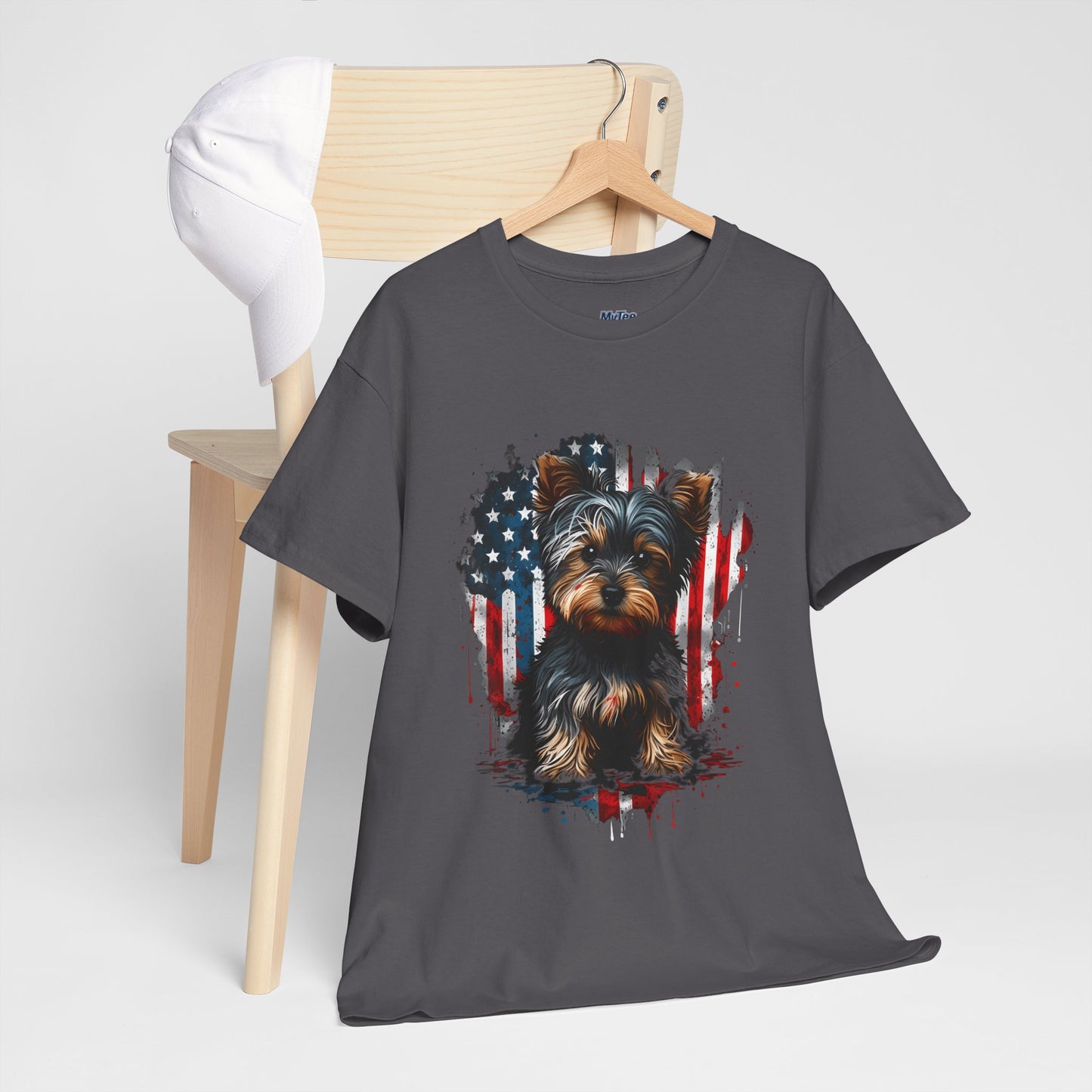Patriotic American Yorkshire Terrier With sunglasses Unisex T-Shirt
