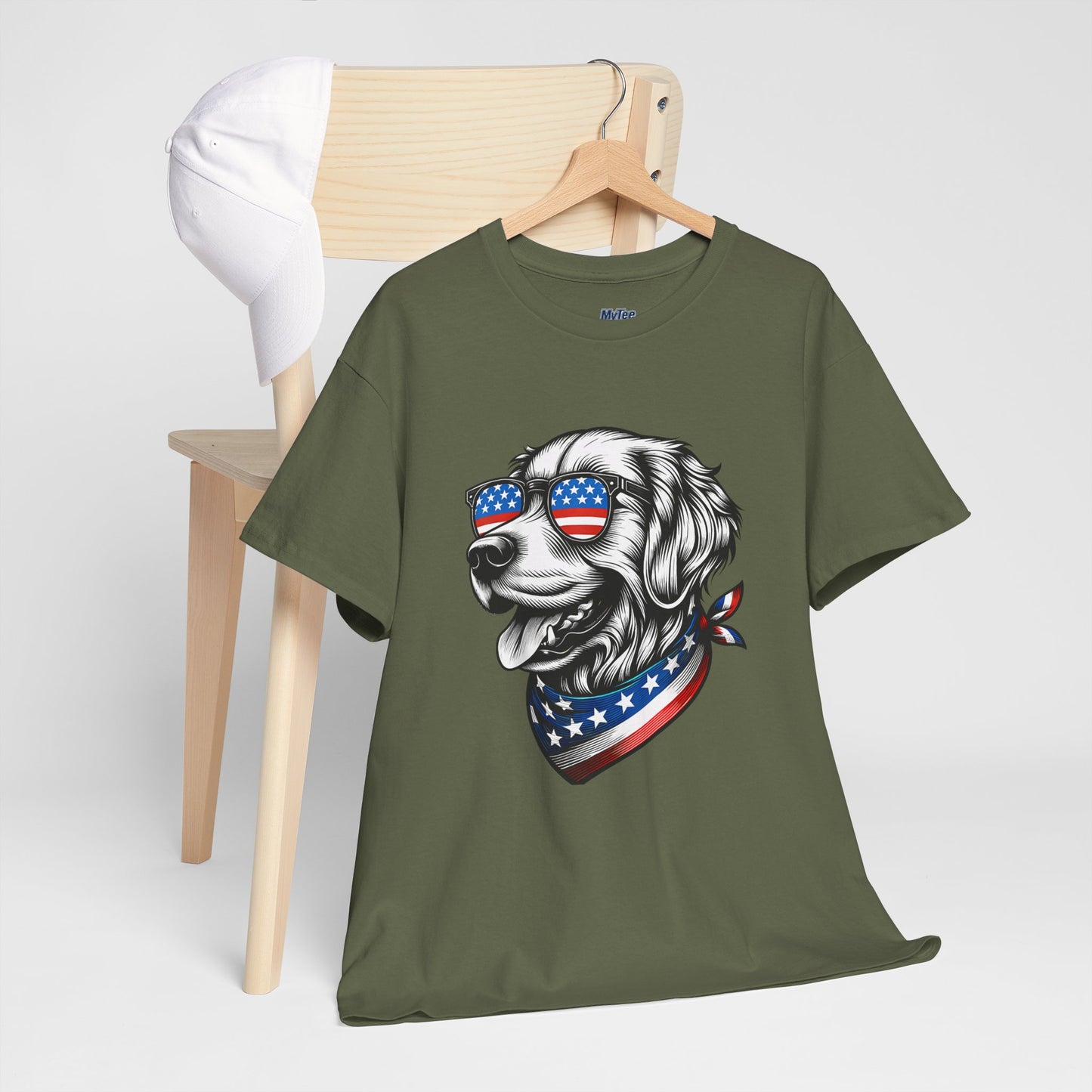 Patriotic Golden Retriever With Sunglasses Unisex T-Shirt